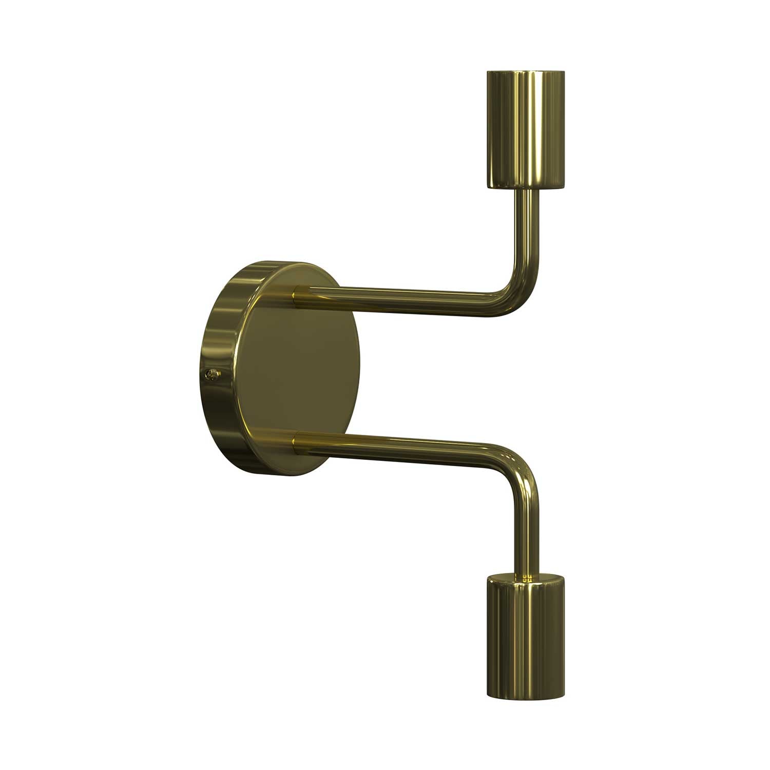 Fermaluce Metal, lampada a muro in metallo con doppia estensione curva - Ottone