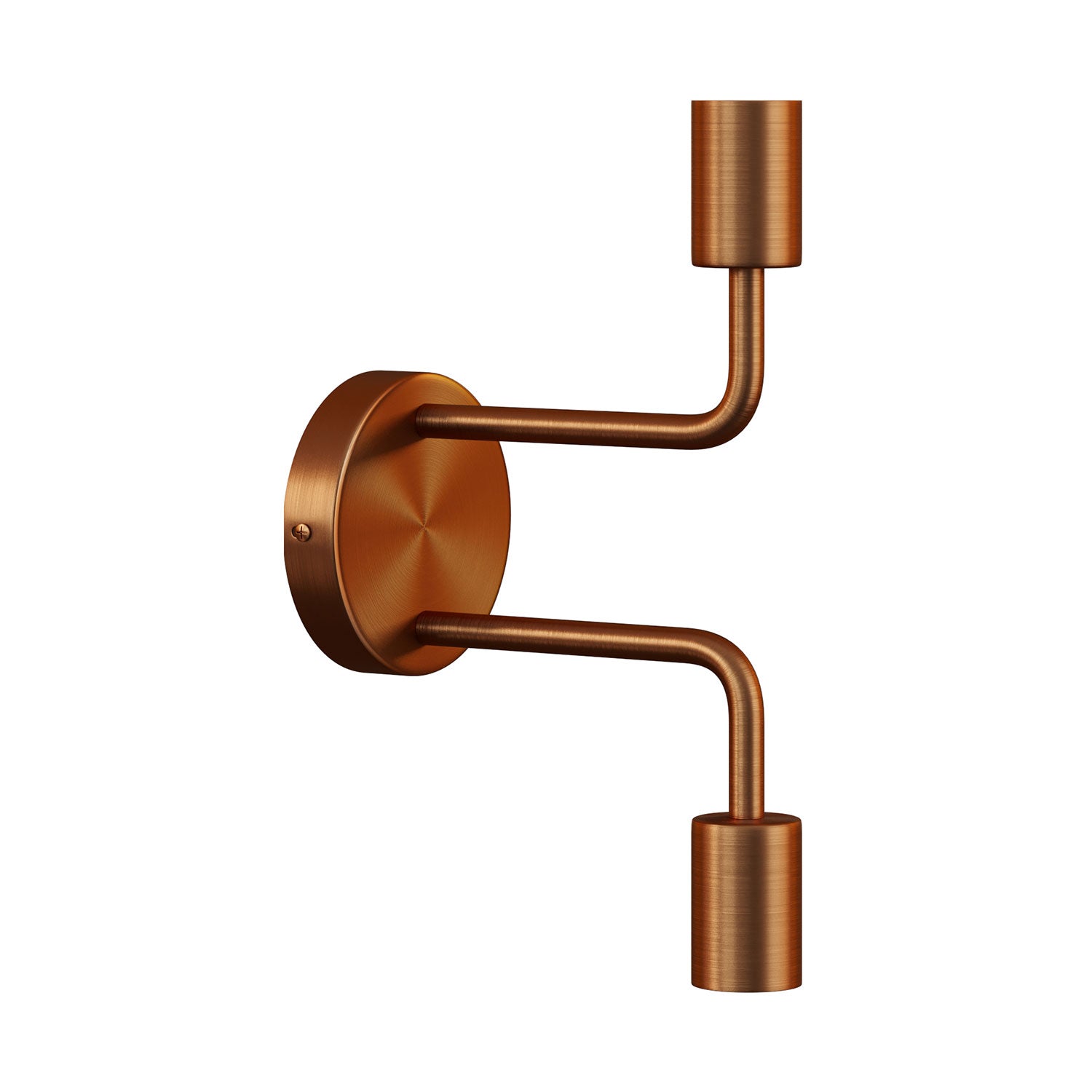 Fermaluce Metal, lampada a muro in metallo con doppia estensione curva - Rame satinato