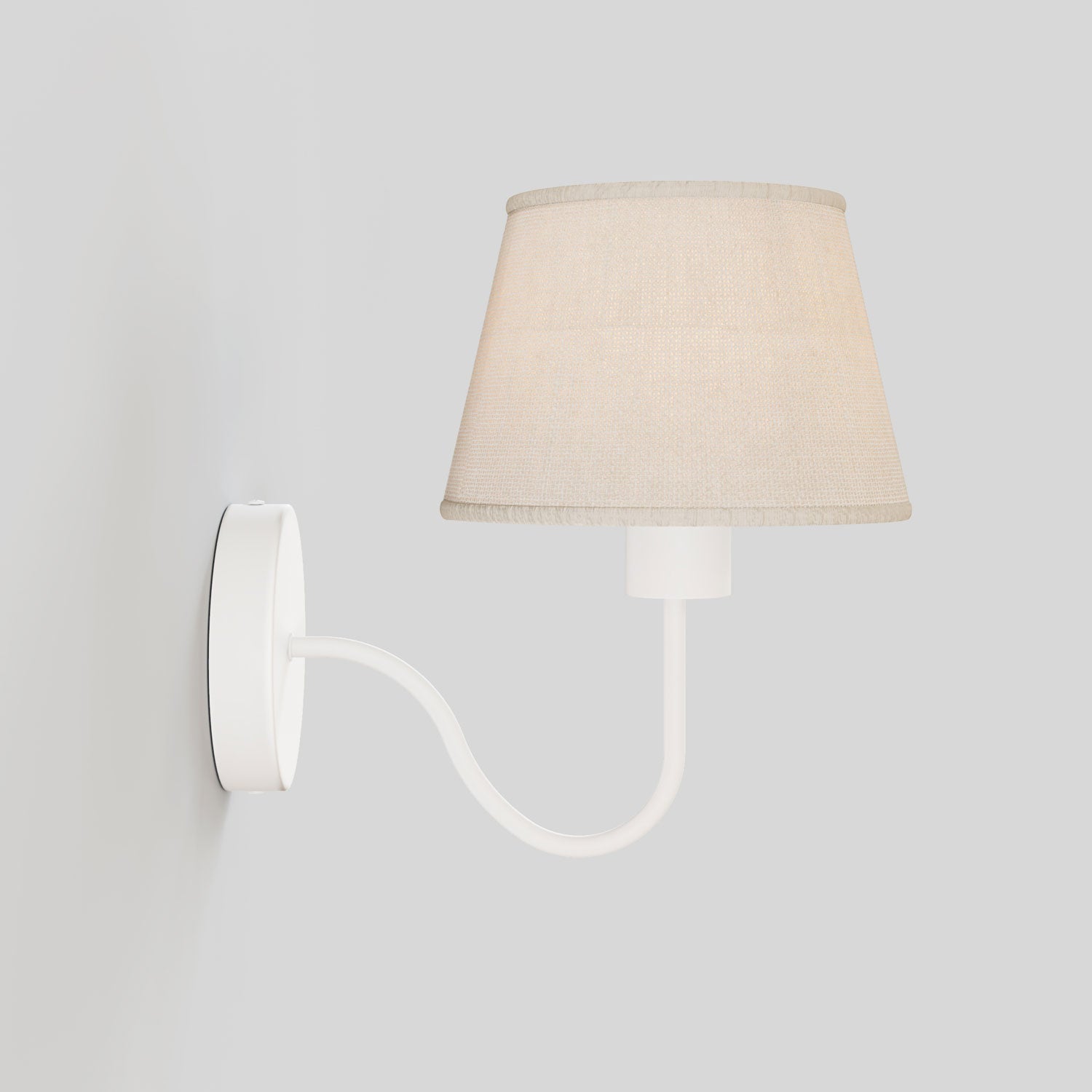 Fermaluce wall lamp with S-shaped extension and Impero lampshade - Light jute