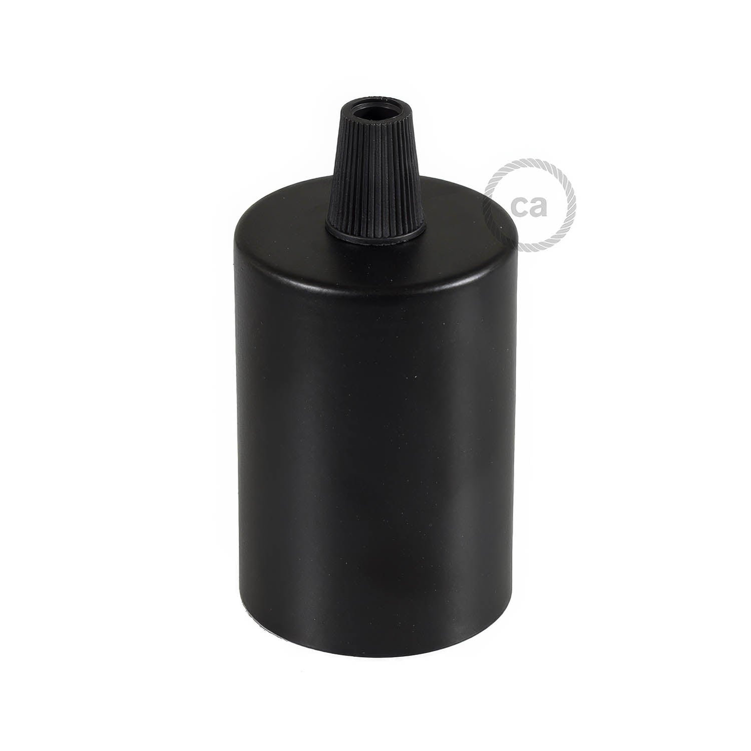 Flat Top Metal UL E26 light bulb socket kit - Black Nero Conico