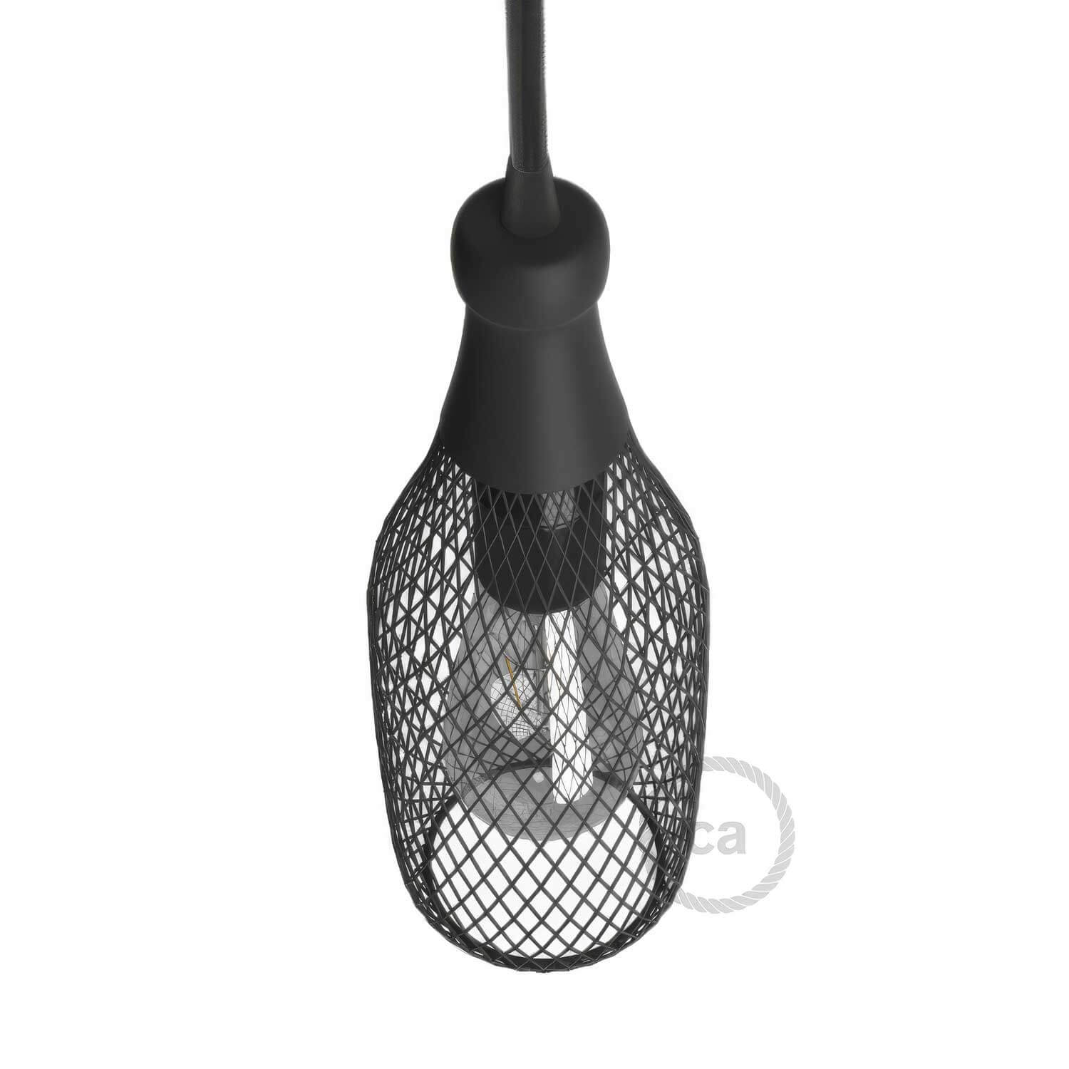 Gabbia paralume bottiglia Magnum in metallo - Nero