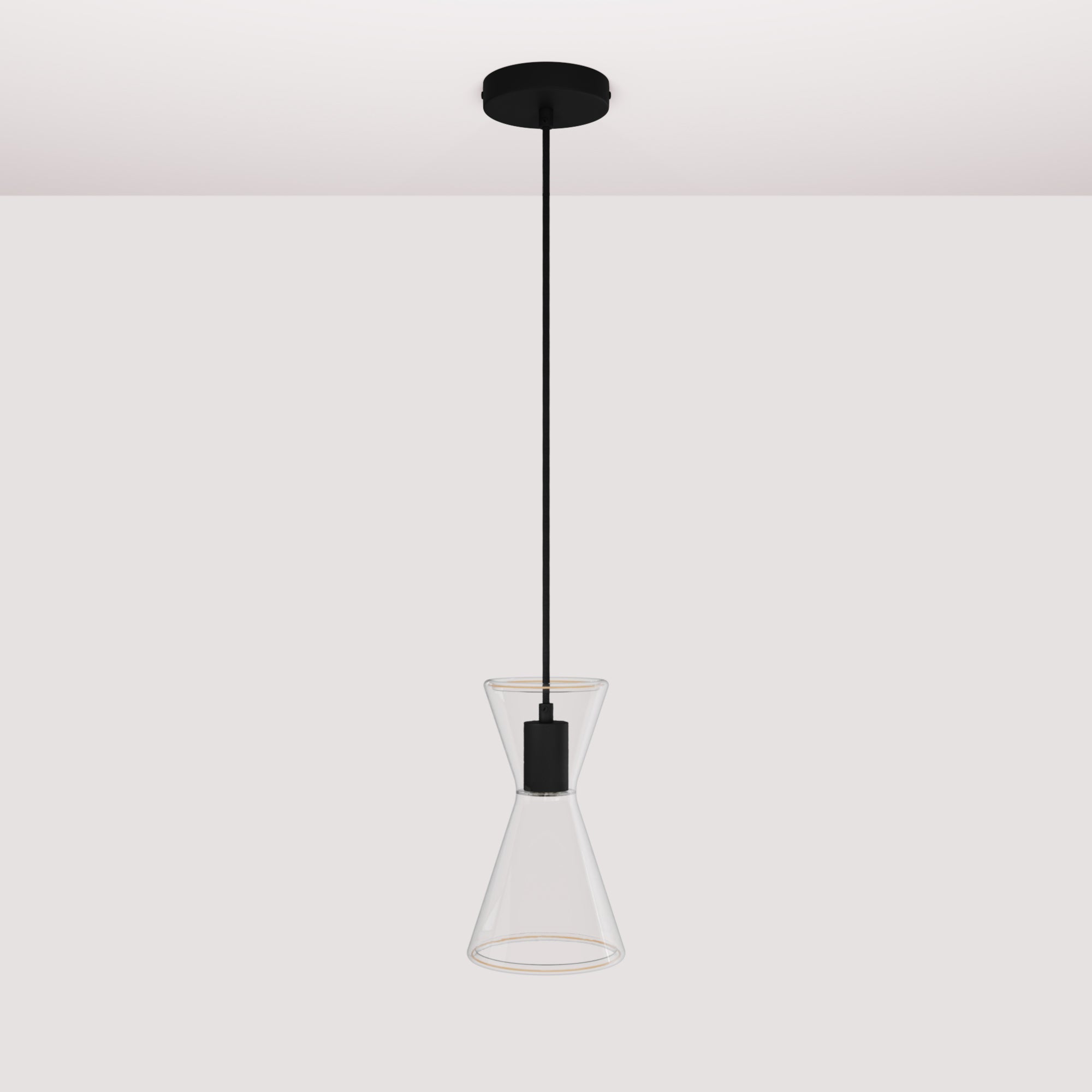 Ghost Double Cone Pendant Lamp - Black - Creative Cables