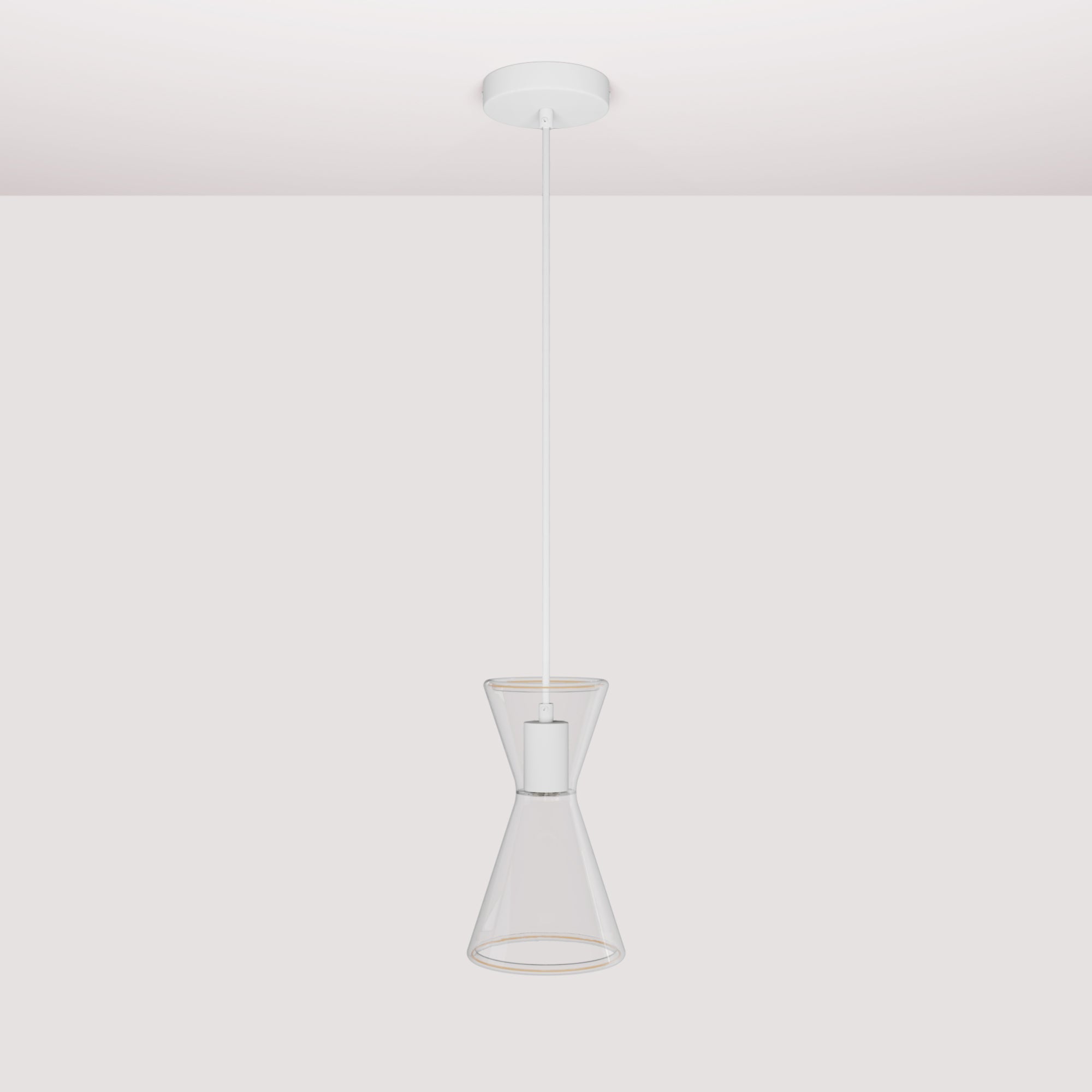 Ghost Double Cone Pendant Lamp - Matte White - Creative Cables