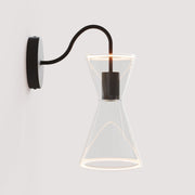Ghost Double Cone Wall Lamp with S-Shaped Extension - Black - Creative Cables