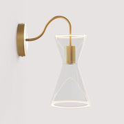 Ghost Double Cone Wall Lamp with S-Shaped Extension - Brushed Bronze