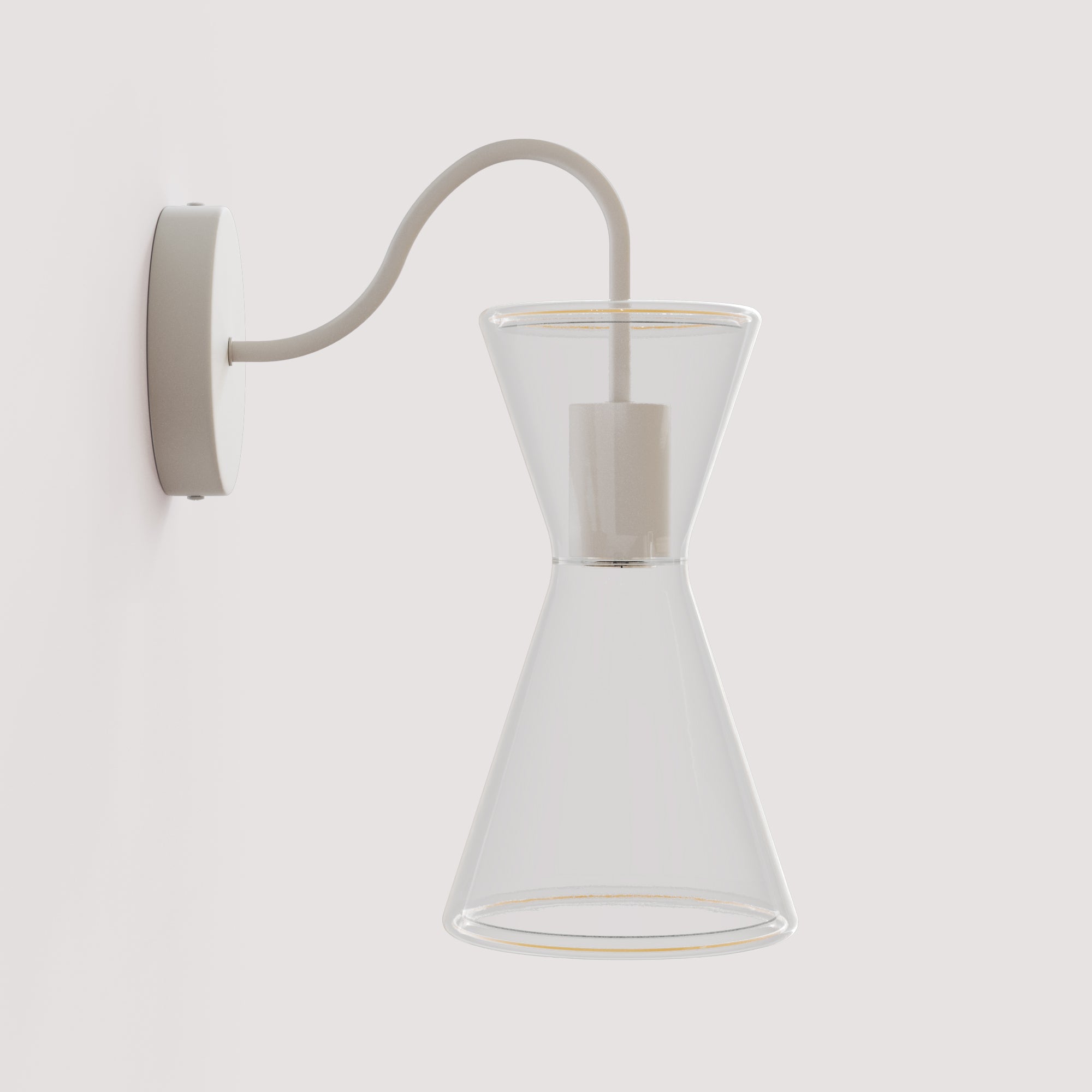 Ghost Double Cone Wall Lamp with S-Shaped Extension - Matte White - Creative Cables