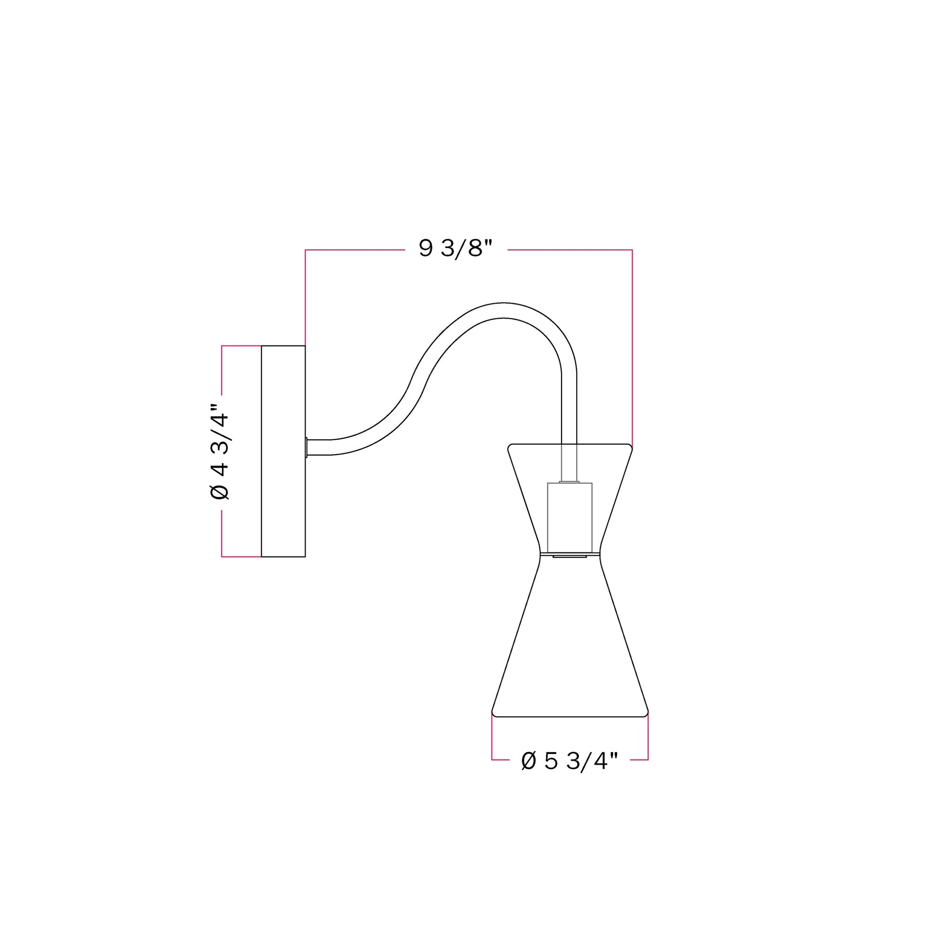 Ghost Double Cone Wall Lamp with S-Shaped Extension - Matte White - Creative Cables