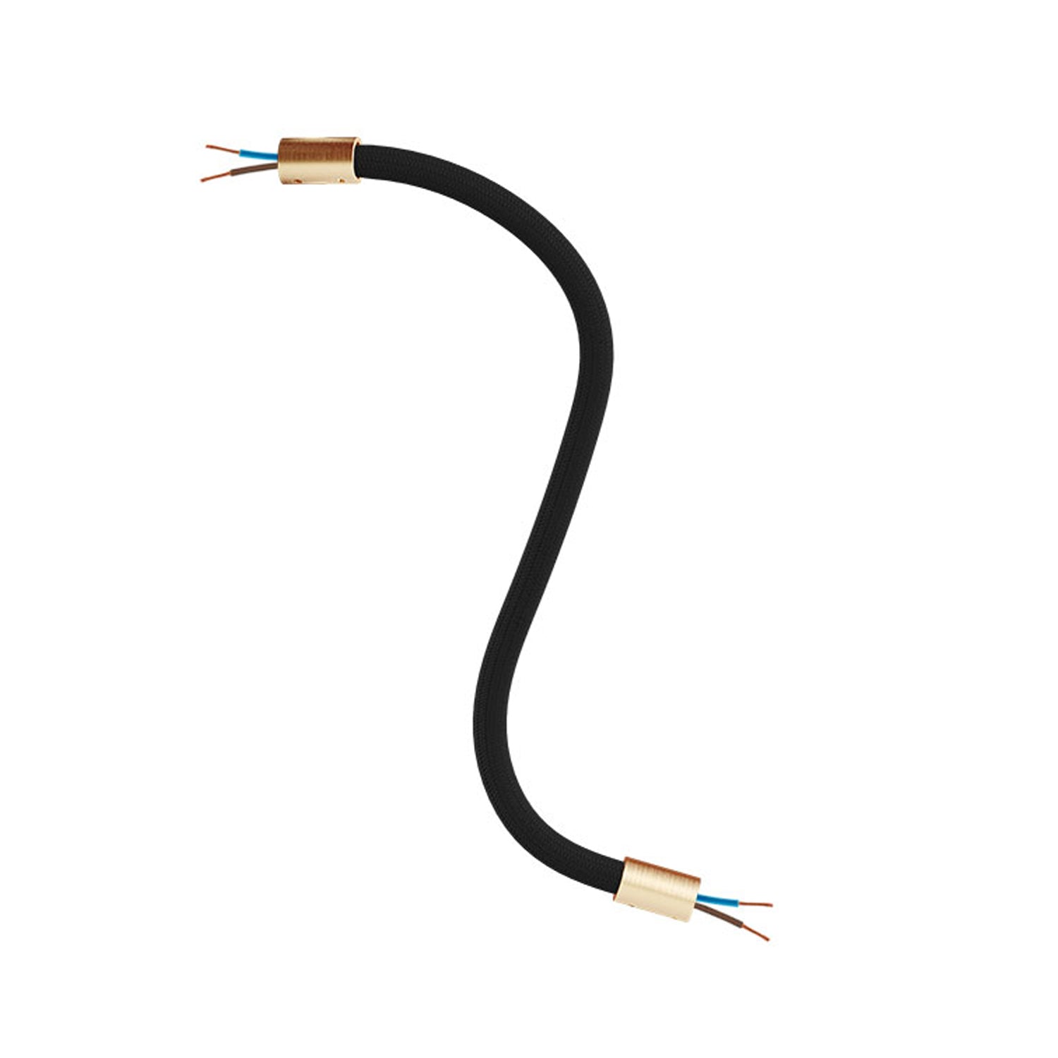 Kit Creative Flex tubo flessibile di estensione rivestito in tessuto RM04 Nero con terminali metallici Bronzo satinato 30 cm