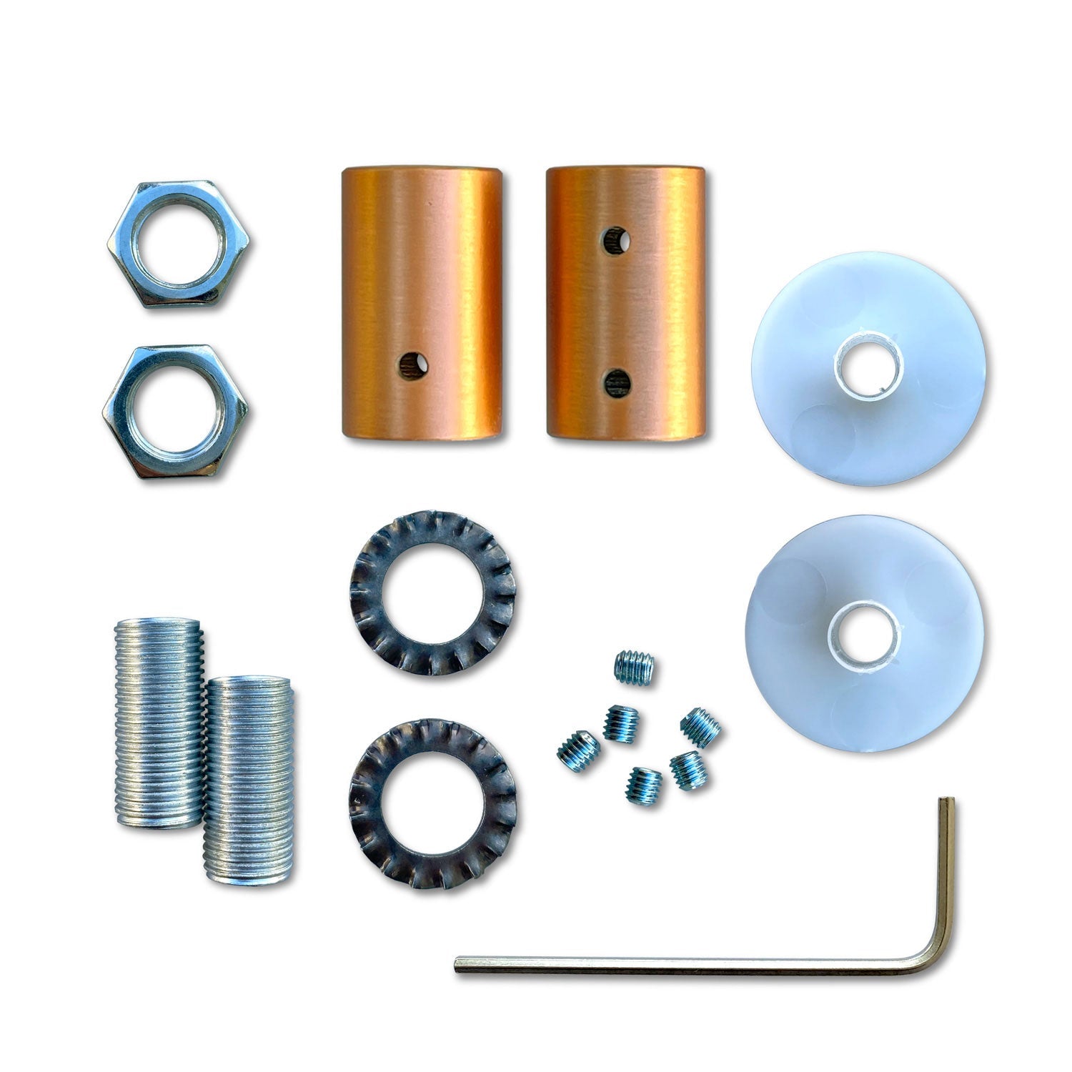 Kit Creative Flex tubo flessibile di estensione rivestito in tessuto RM04 Nero con terminali metallici Rame satinato 30 cm