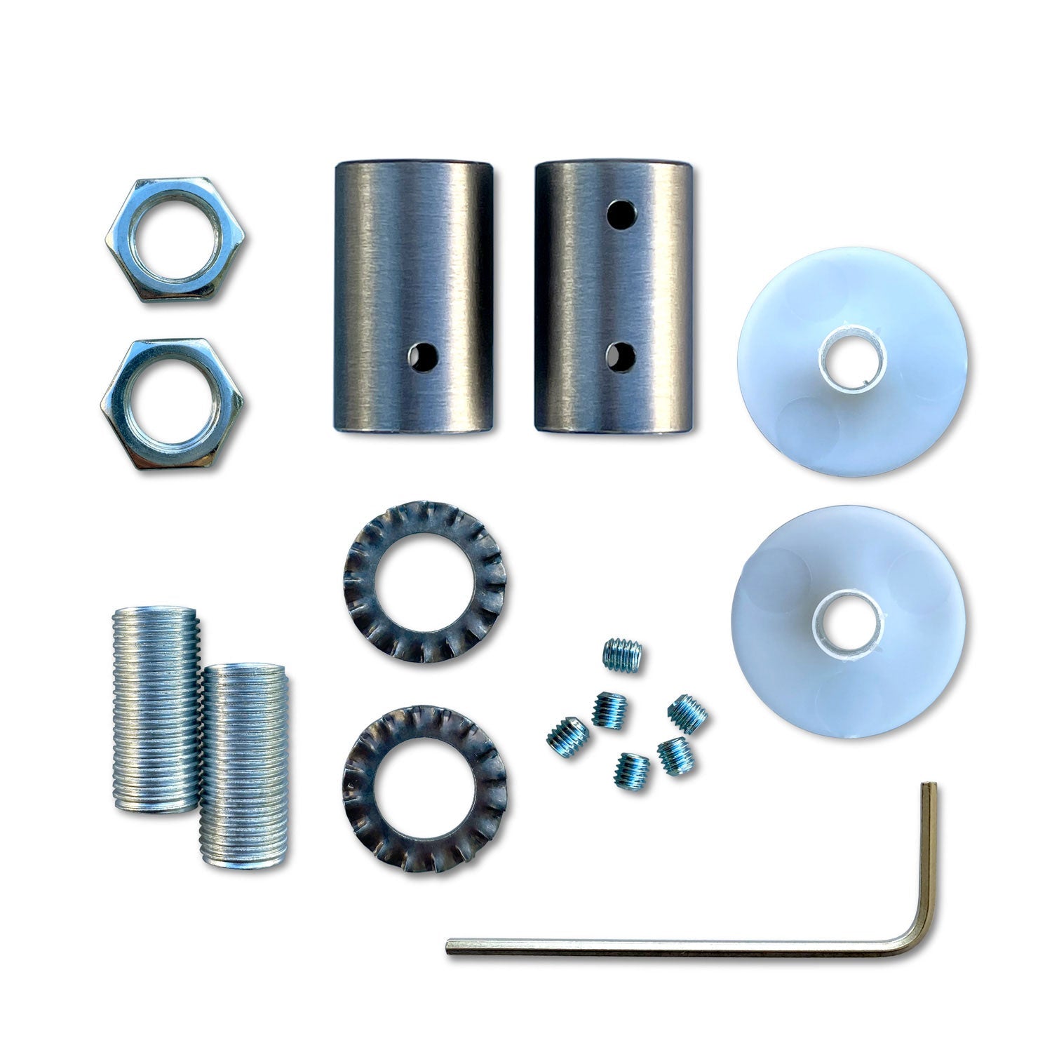 Kit Creative Flex tubo flessibile di estensione rivestito in tessuto RM04 Nero con terminali metallici Titanio satinato 30 cm