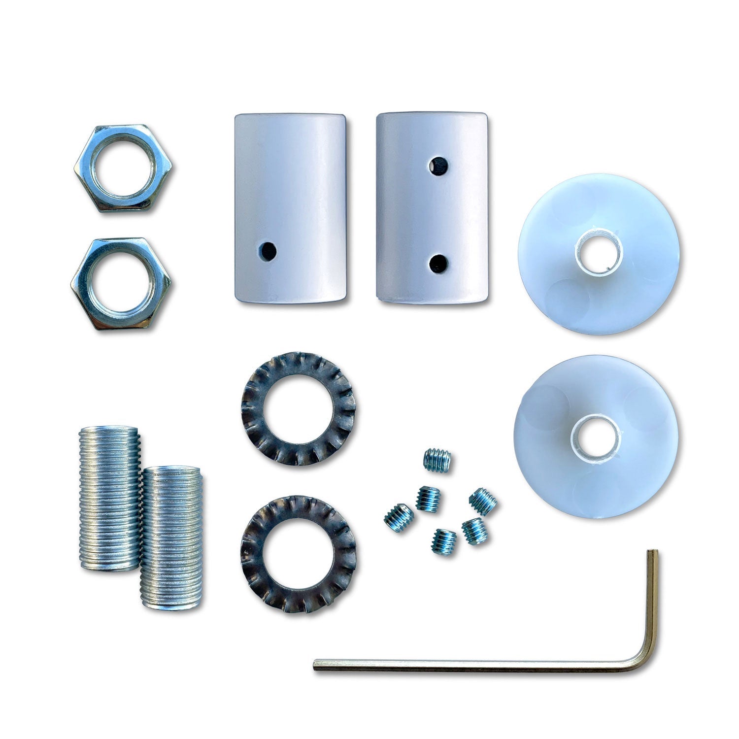 Kit Creative Flex tubo flessibile di estensione rivestito in tessuto RM20 Blu scuro con terminali metallici Bianco opaco 30 cm