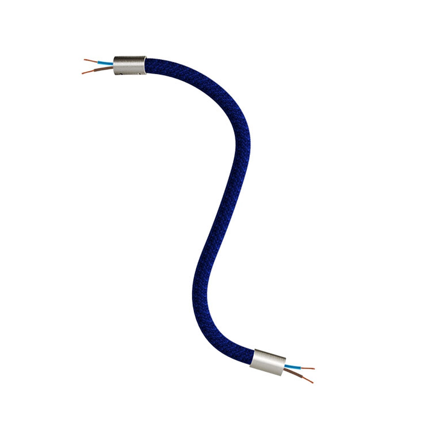 Kit Creative Flex tubo flessibile di estensione rivestito in tessuto RM20 Blu scuro con terminali metallici Titanio satinato 30 cm