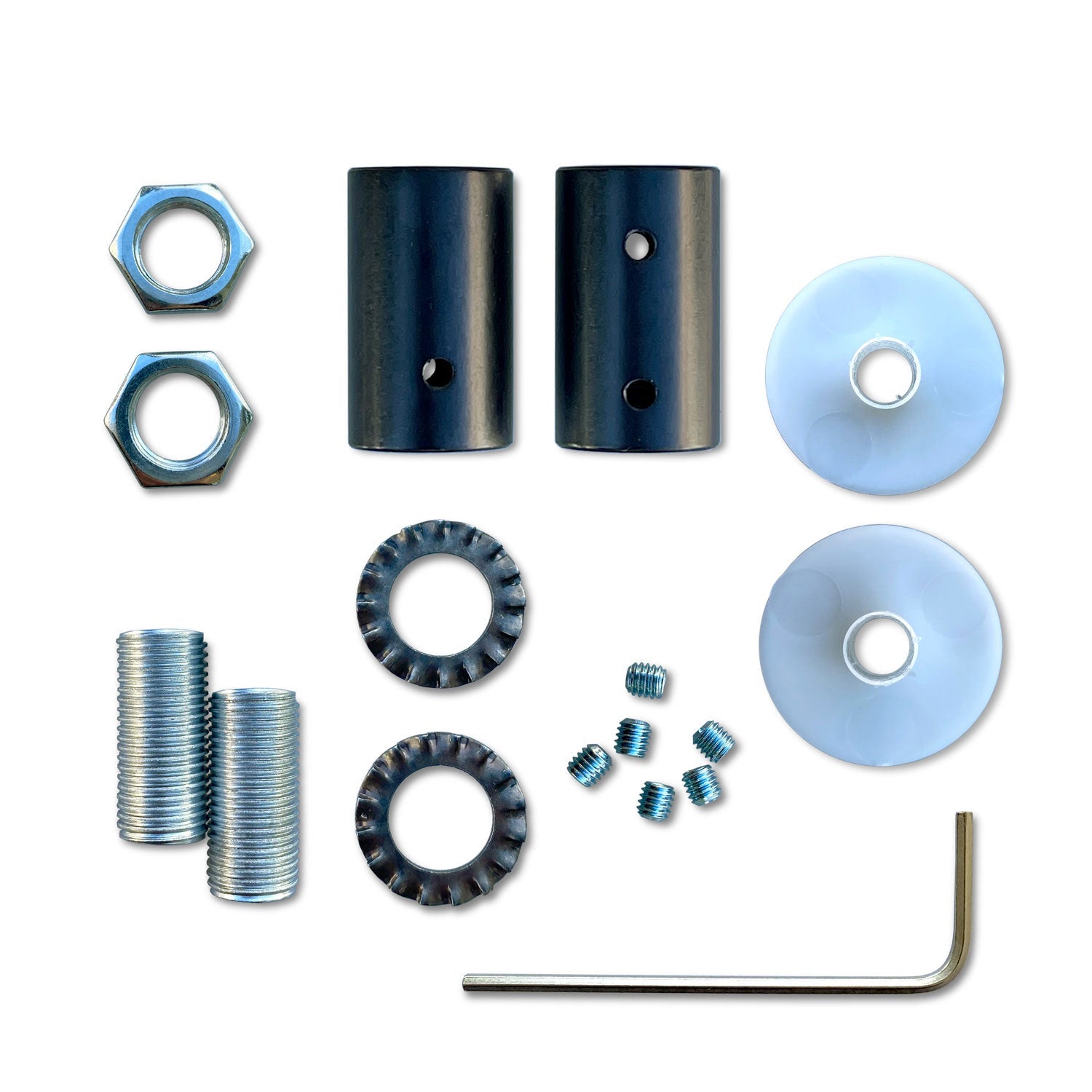Kit Creative Flex tubo flessibile di estensione rivestito in tessuto RZ30 Nero Ferro con terminali metallici Nero 30 cm