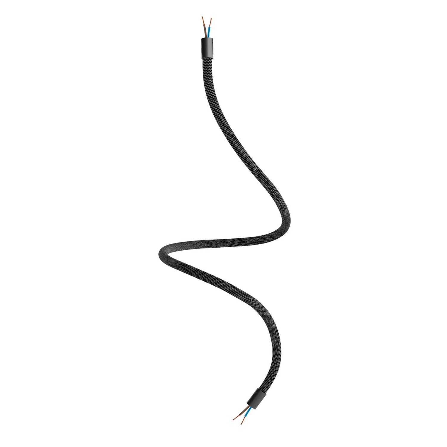 Kit Creative Flex tubo flessibile di estensione rivestito in tessuto RZ30 Nero Ferro con terminali metallici Nero 90 cm
