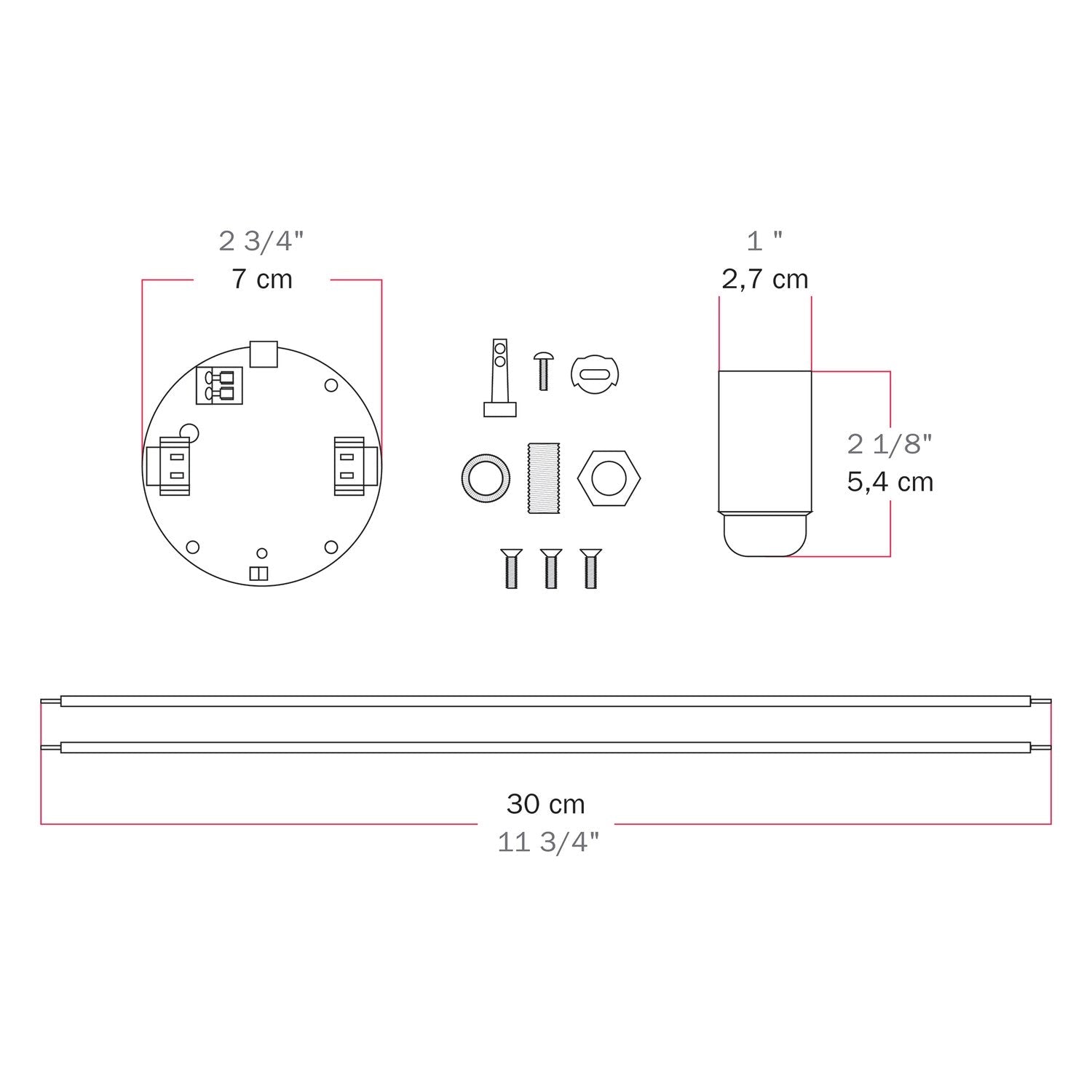Kit elettronico per lampade a batteria 5V USB-C con portalampada E14 liscio - Nero