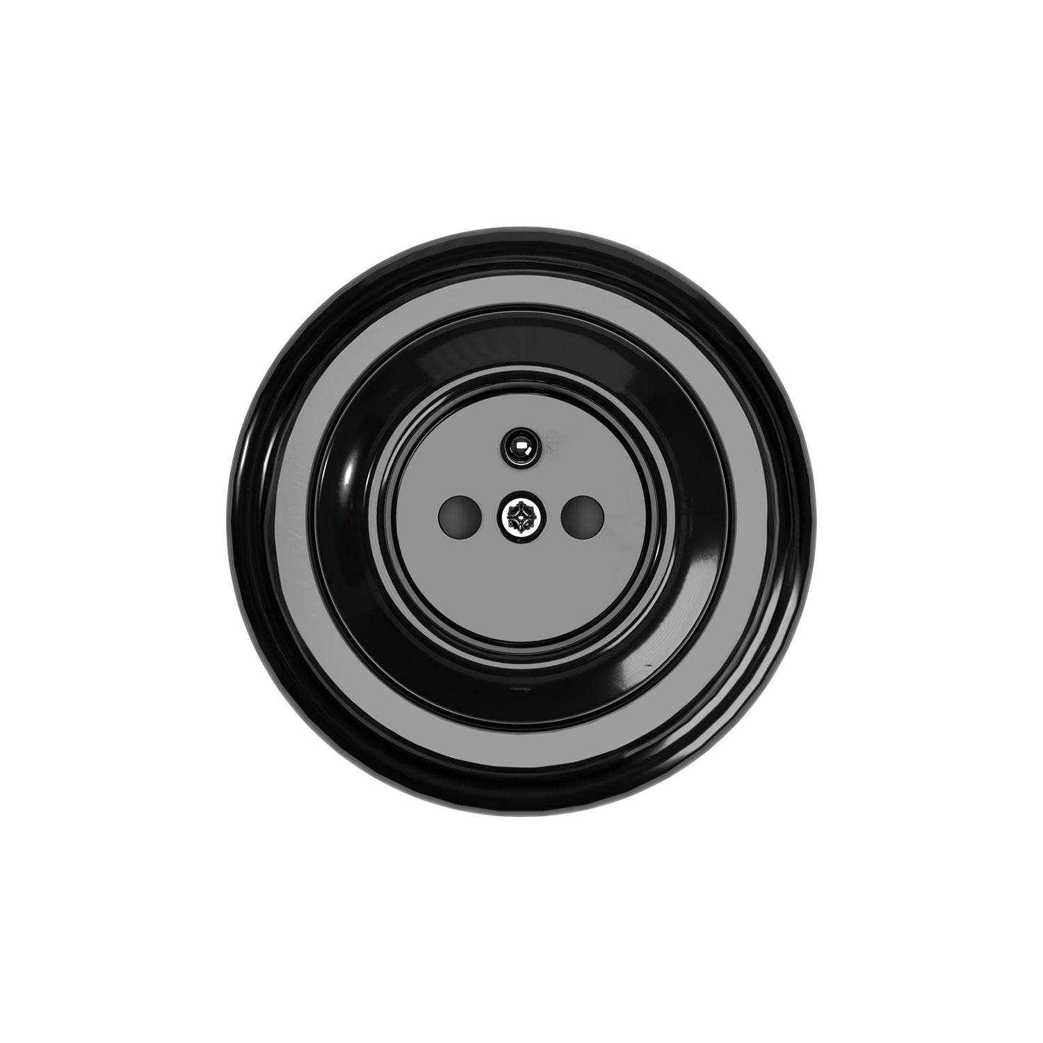 Kit presa a muro di tipo francese e base in porcellana - Nero