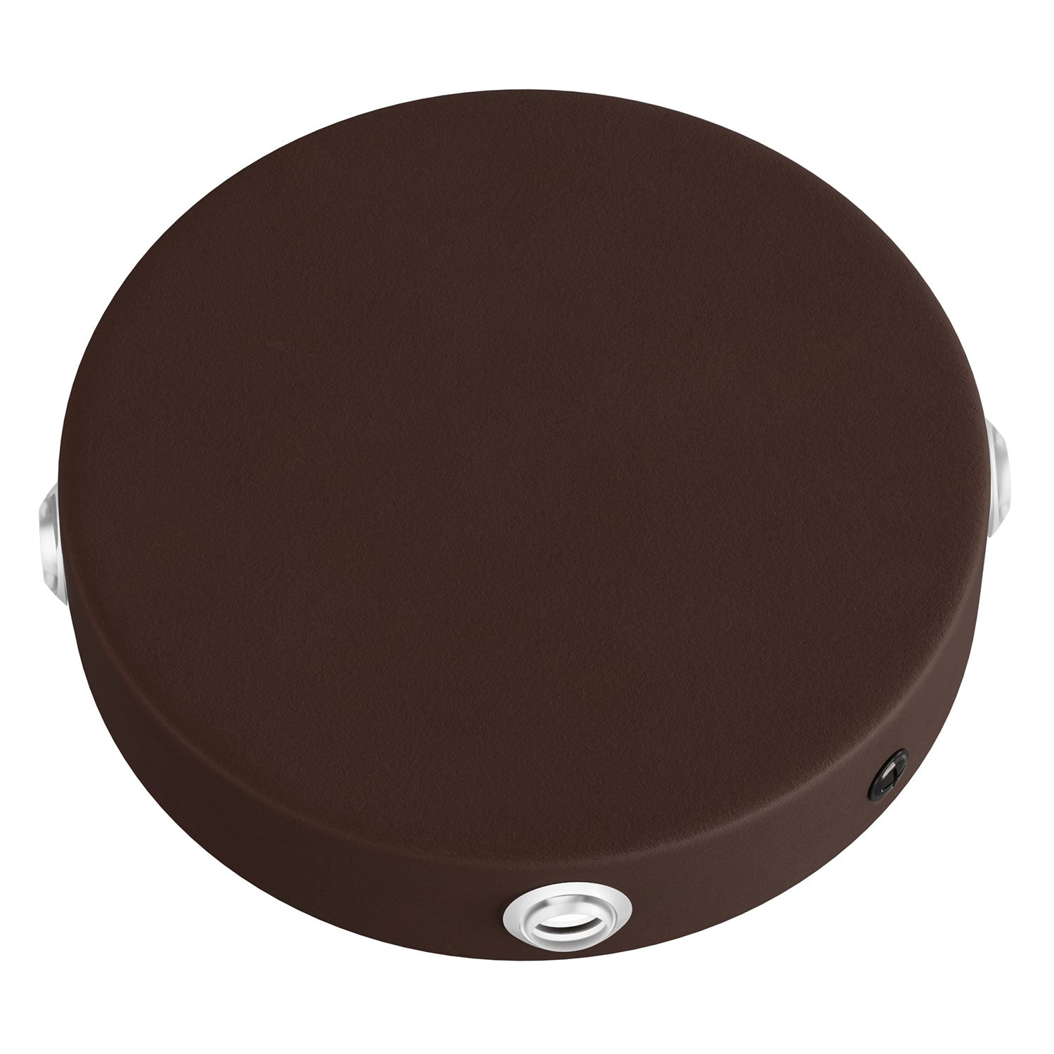 Kit rosone cilindrico in metallo a 4 fori laterali (scatola di derivazione) - Ruggine scura verniciata