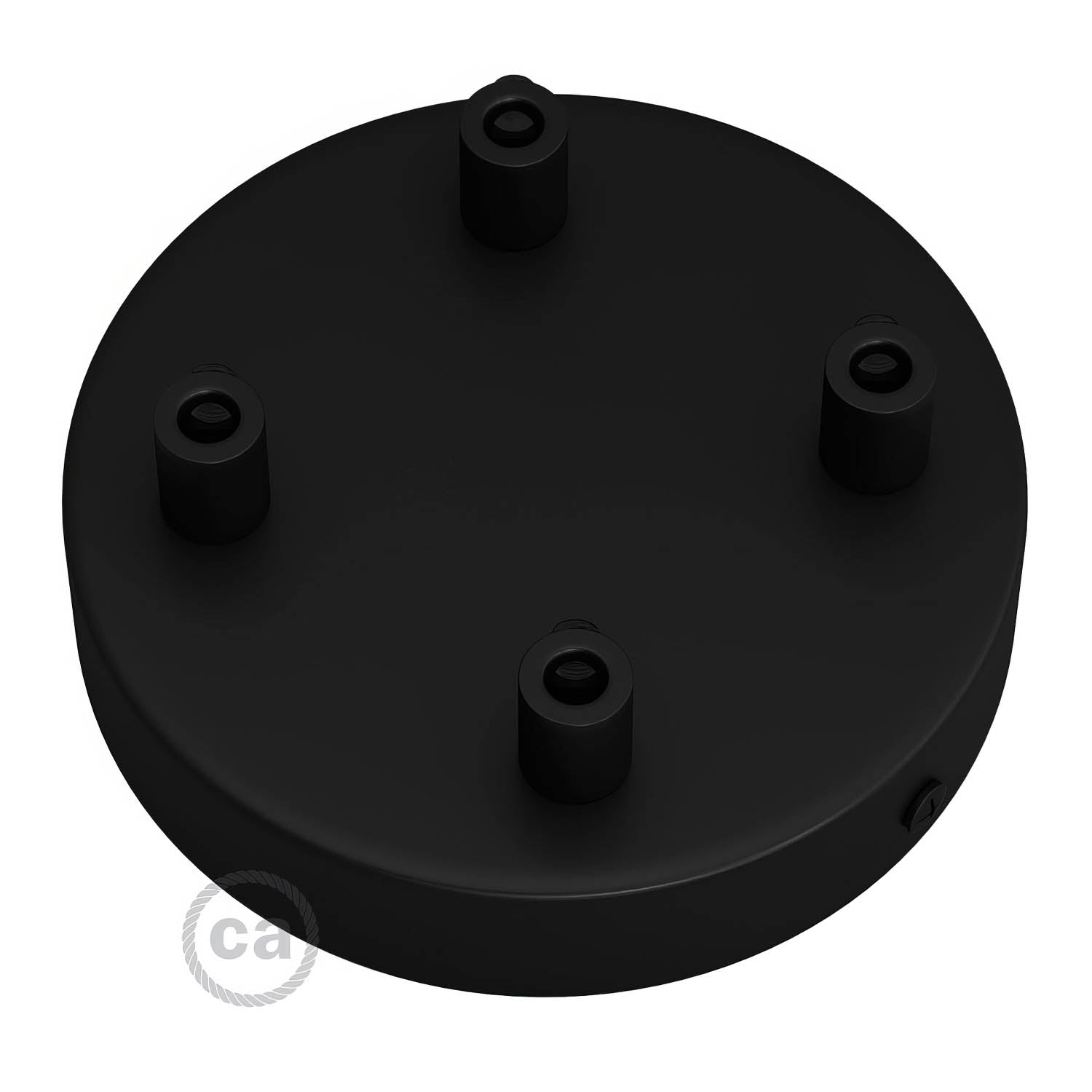 Kit rosone cilindrico in metallo a 4 fori - Nero Cilindrico