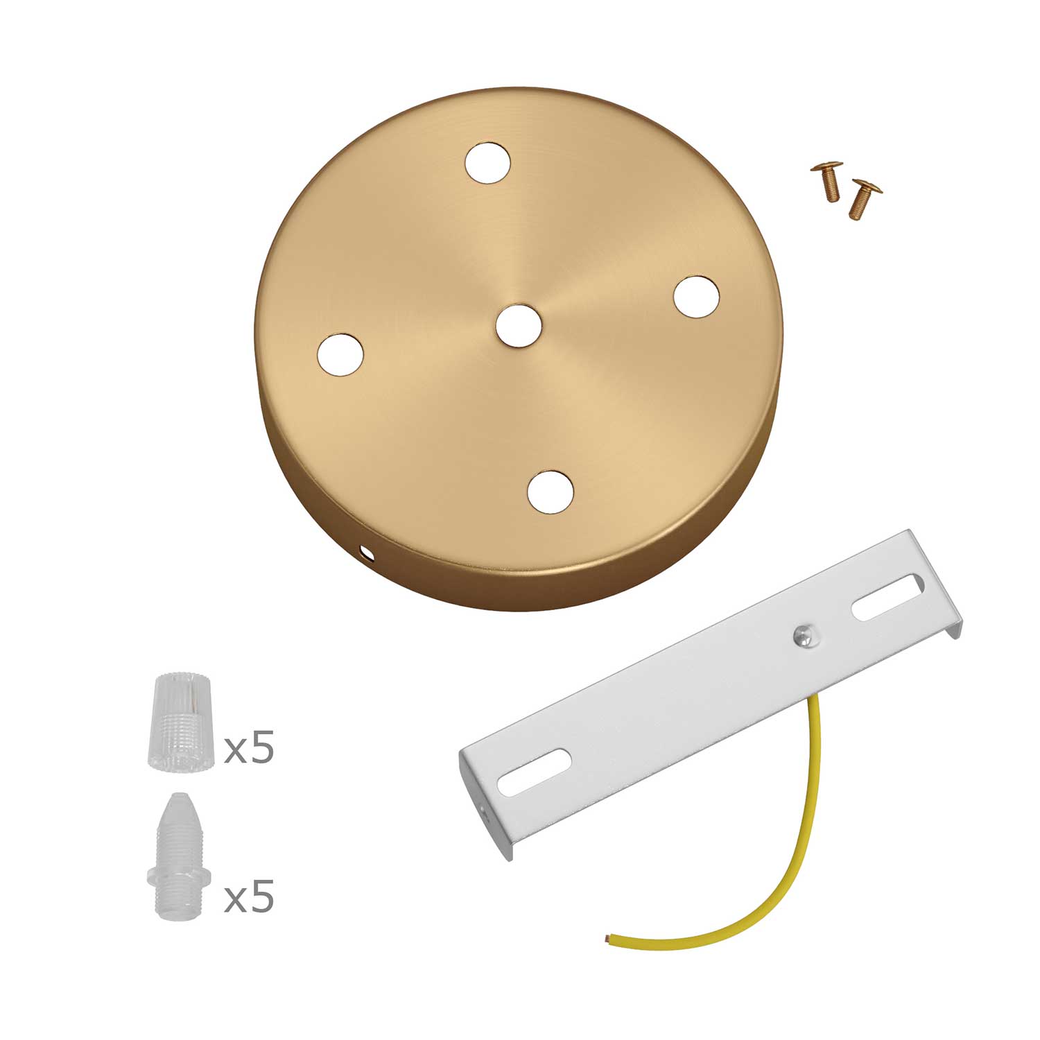 Kit rosone cilindrico in metallo a 5 fori - Bronzo satinato Conico