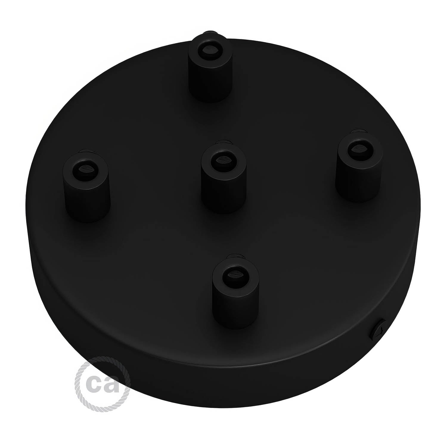 Kit rosone cilindrico in metallo a 5 fori - Nero Cilindrico