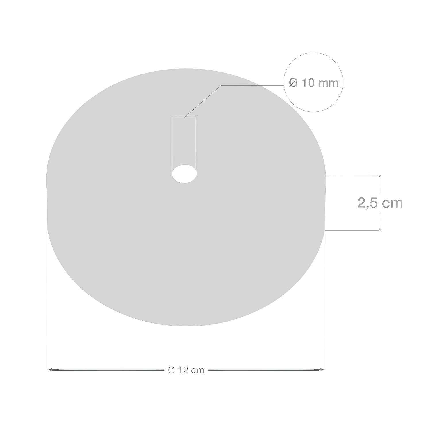 Kit rosone cilindrico in metallo con serracavo da 15 cm - Rame satinato