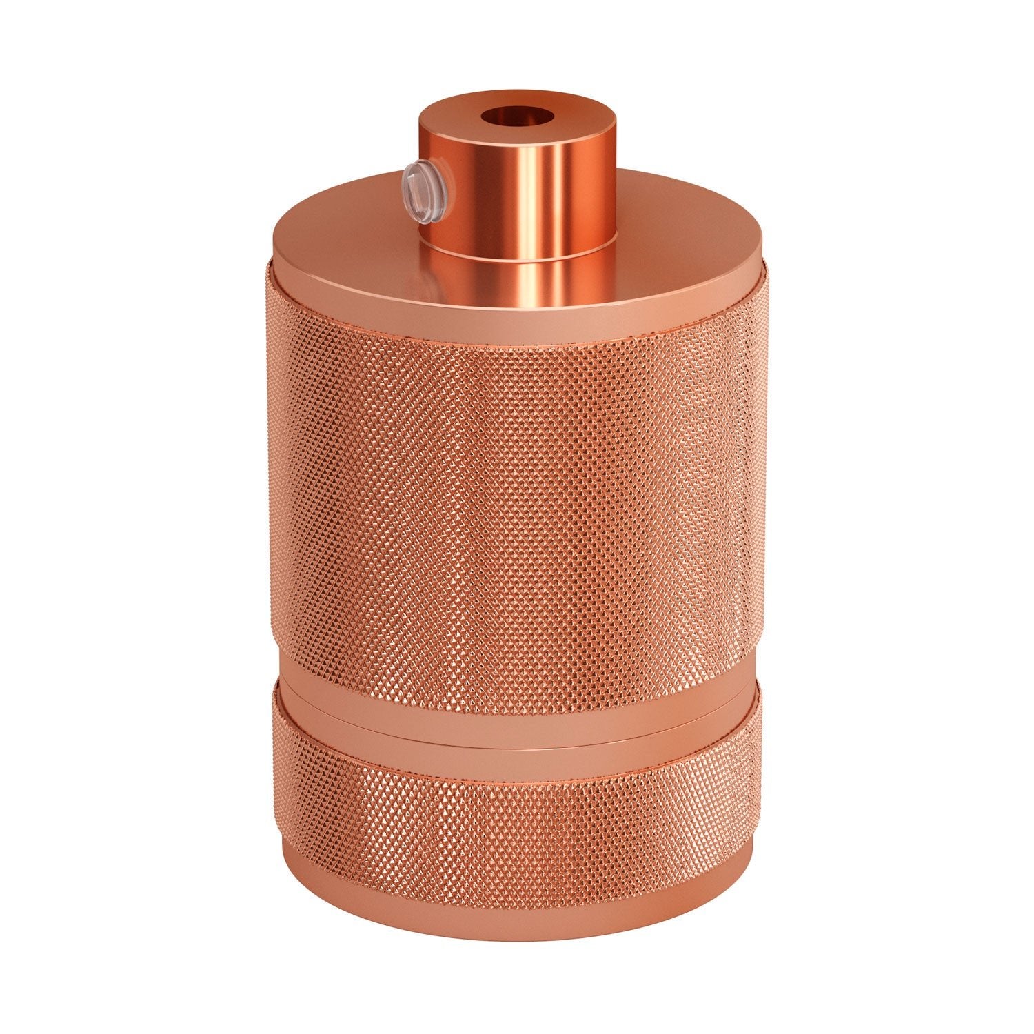 Knurled Aluminium - single ferrule E26 light bulb socket kit - Copper