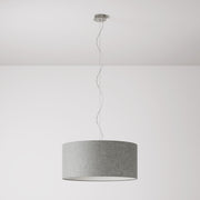 Lampada a sospensione con paralume in tessuto Cilindro Large - Made in Italy - Camelot Grigio No