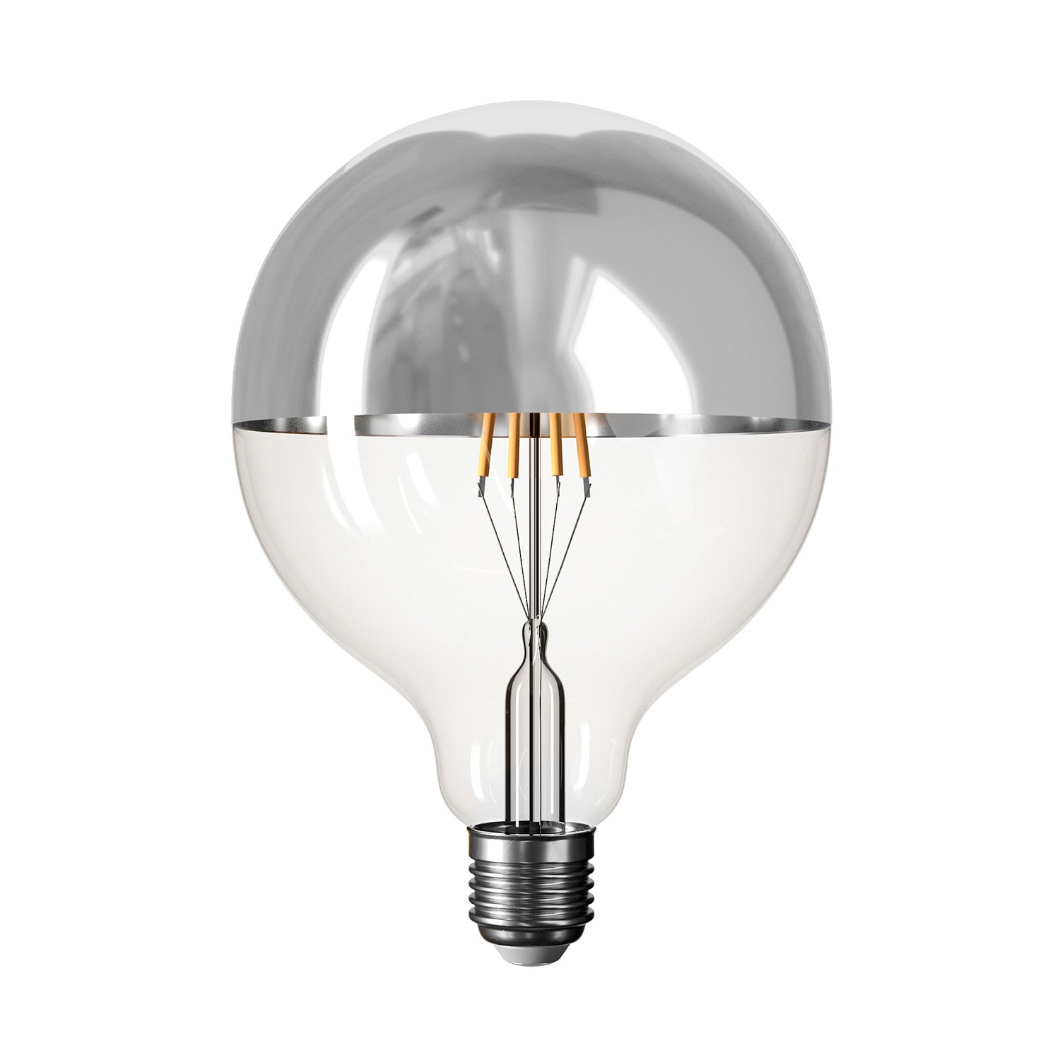 Lampada portatile ricaricabile Cabless01 con lampadina globo mezza sfera argento - Neutro