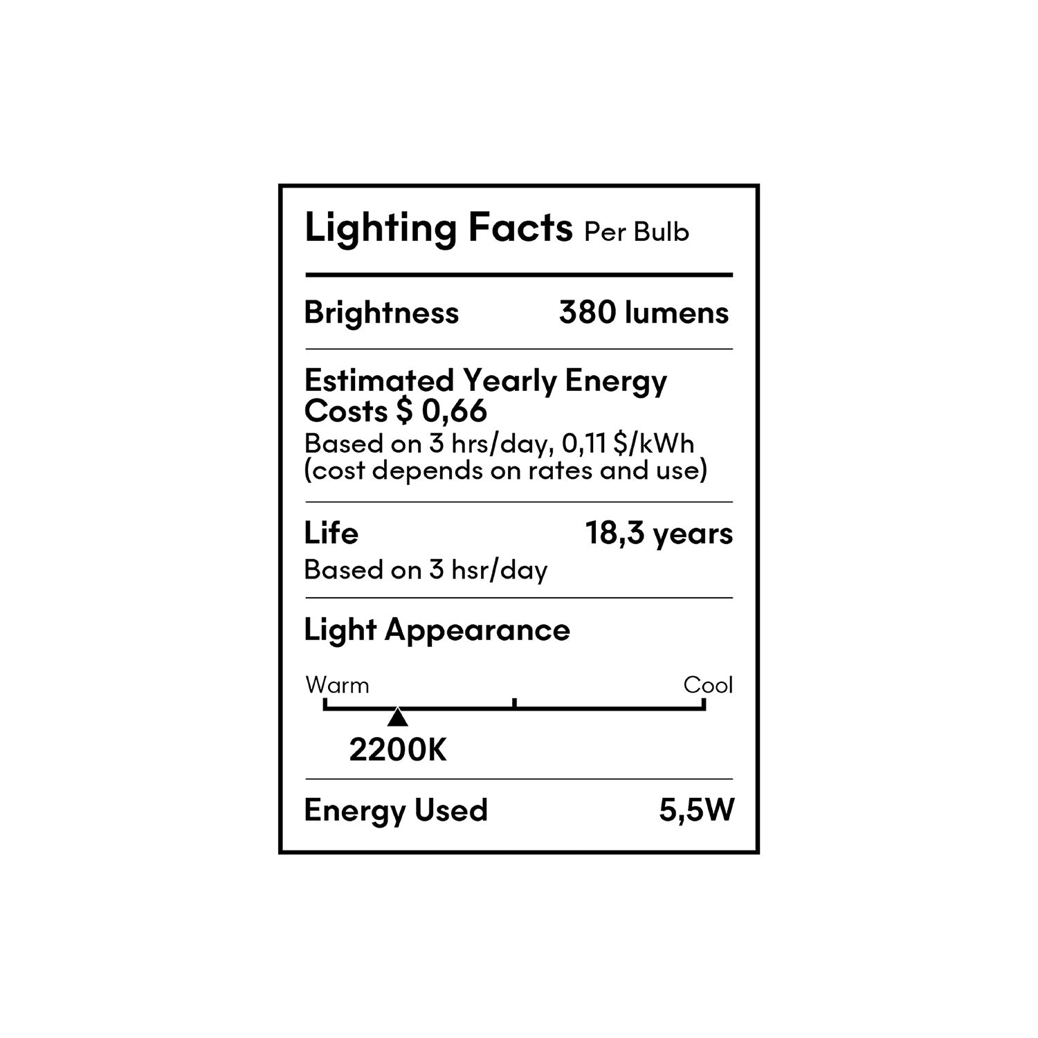 LED Clear Light Bulb Ghost Line CRI 90 G8 5,5W 380Lm E26 120V 2200K Dimmable - G06