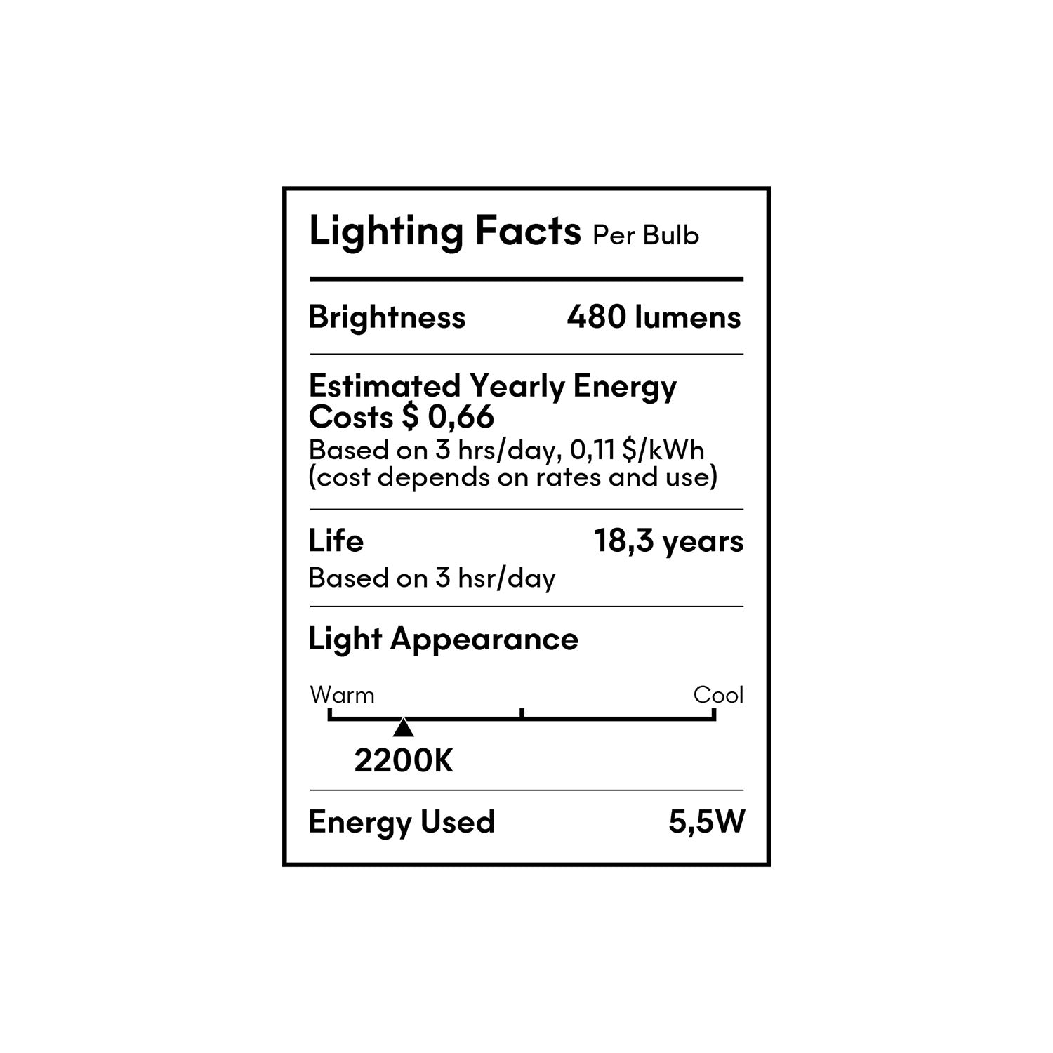 LED Clear Light Bulb Ghost Line CRI 90 Recessed Donut 5,5W 480Lm E26 120V 2200K Dimmable - G02