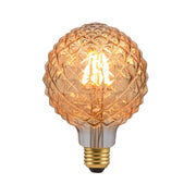 LED Light Bulb Amber Cut Glass G30 6W 400Lm E26 2200K - Deep 30A