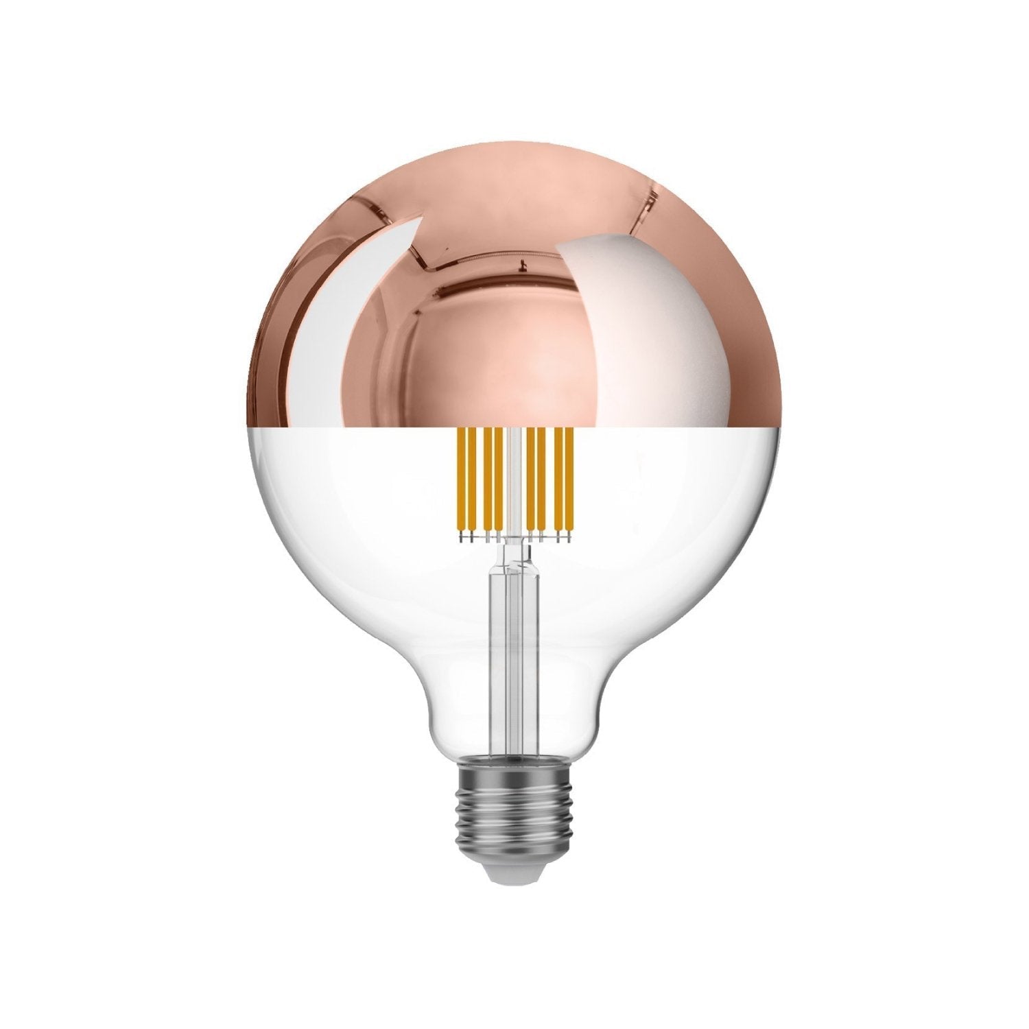 LED Light Bulb Copper Half-Dipped G25 8W 700Lm E26 2700K Dimmable - Copper 25HD