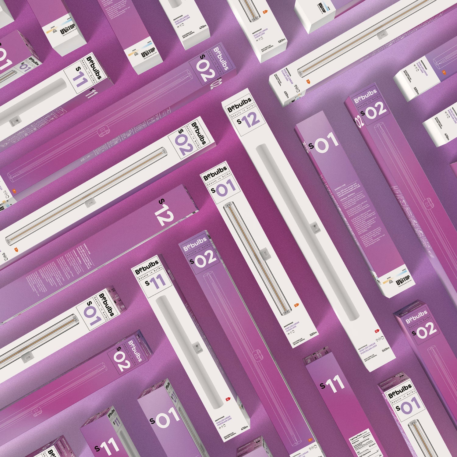 LED Linear Porcelain Effect S14d 120V Light Bulb CRI 90 - length 500 mm 7W 560Lm 2700K 120V Dimmable - S12