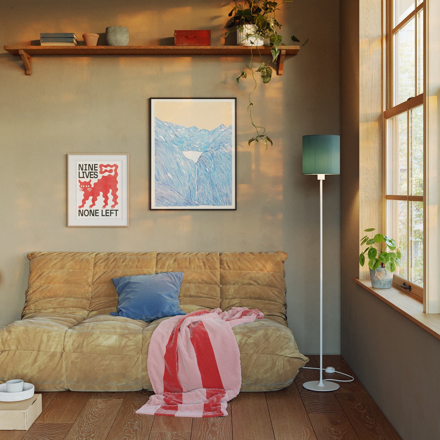 MAG-Y floor lamp with cylindrical M shade - Matt white