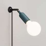 MAG-Y wall lamp with silicone socket and integrated switch - Petrol