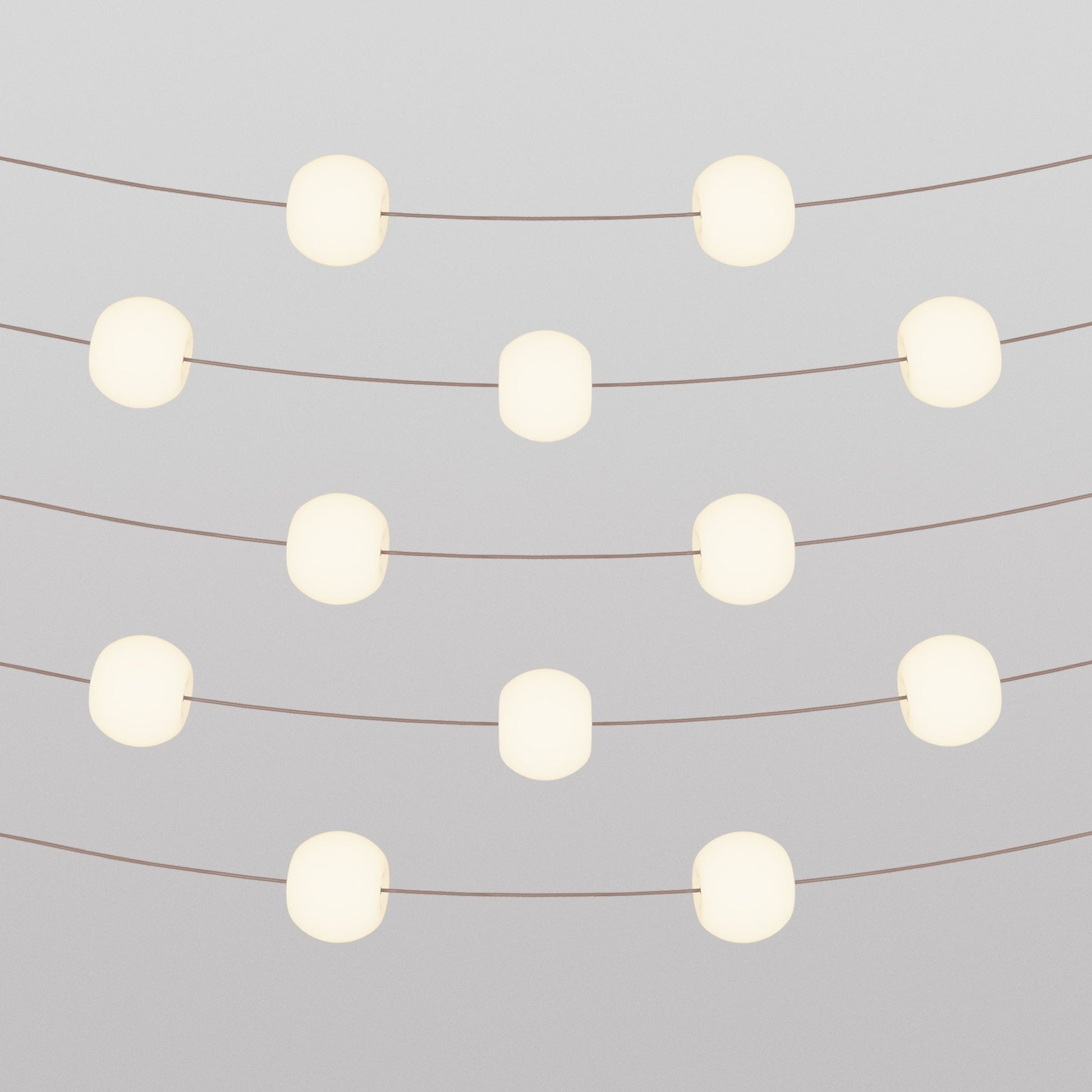 Outdoor 12-Light String Light for wet locations Desert Brown, Power supply with US plug - Marina12 Cherry