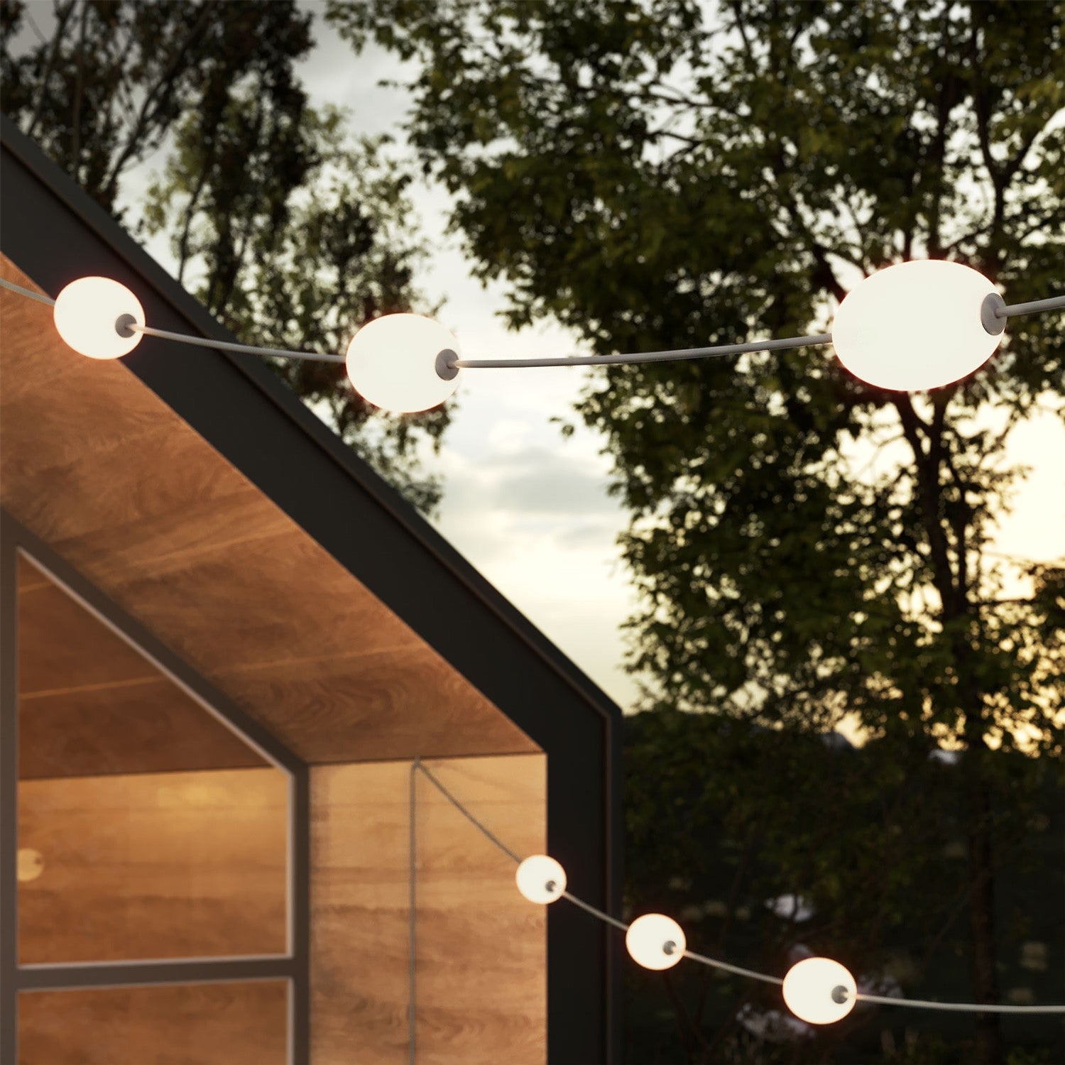 Outdoor 12-Light String Light for wet locations Gray, Power supply with US plug - Marina12