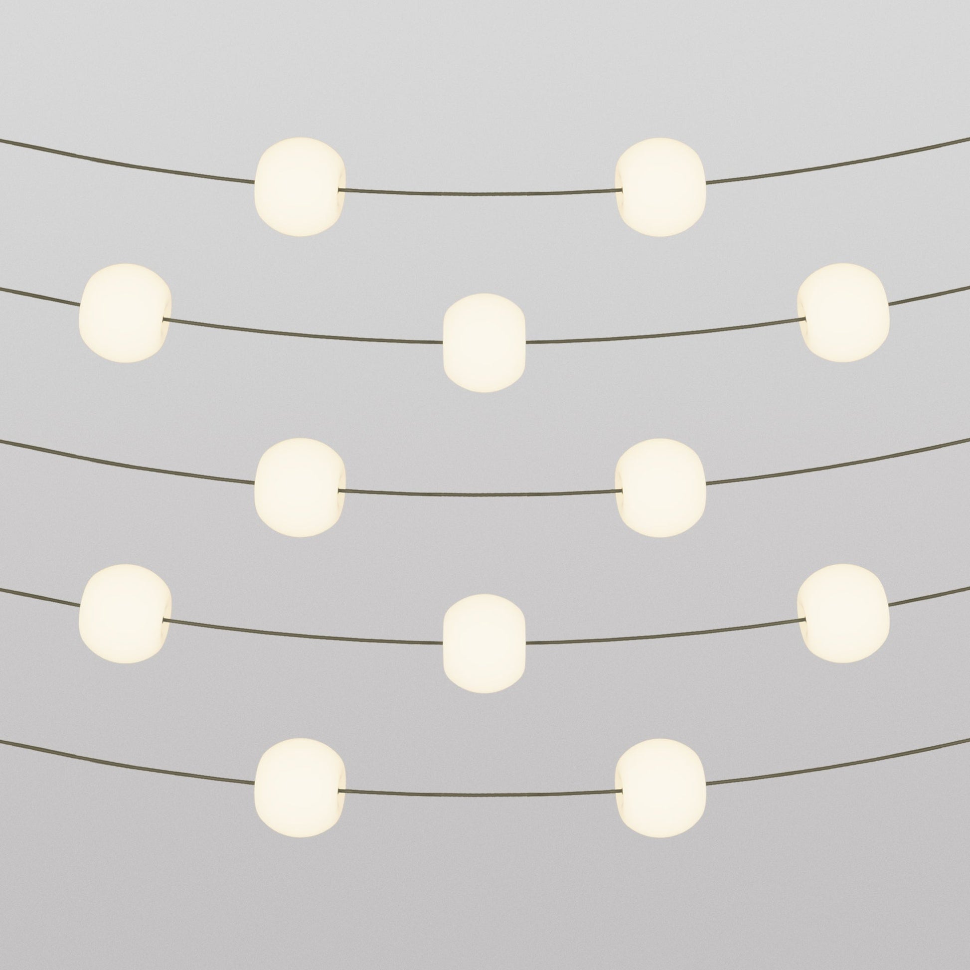 Outdoor 12-Light String Light for wet locations Olive Green, Power supply with US plug - Marina12 Cherry