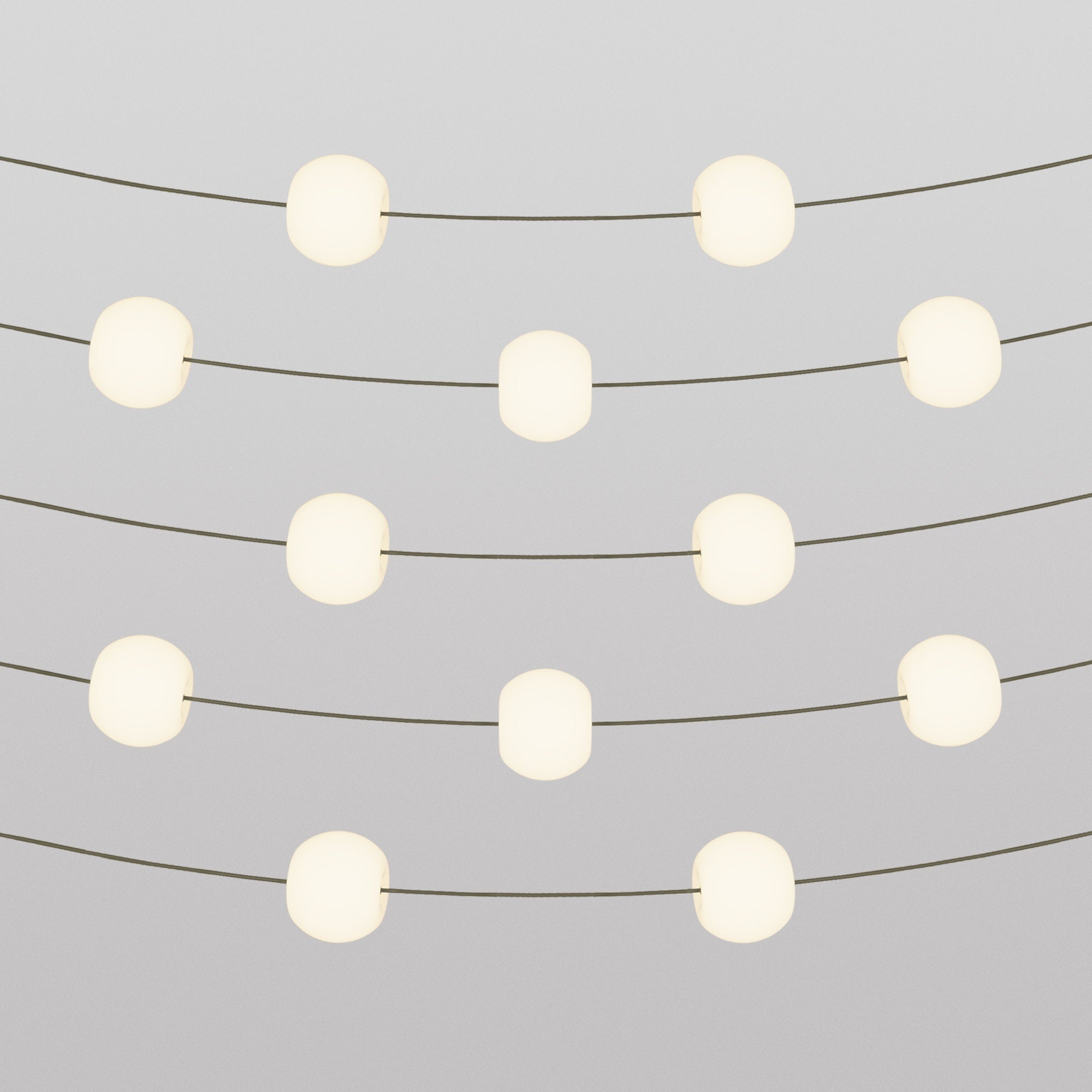 Outdoor 12-Light String Light for wet locations Olive Green, Power supply with US plug - Marina12 Cherry