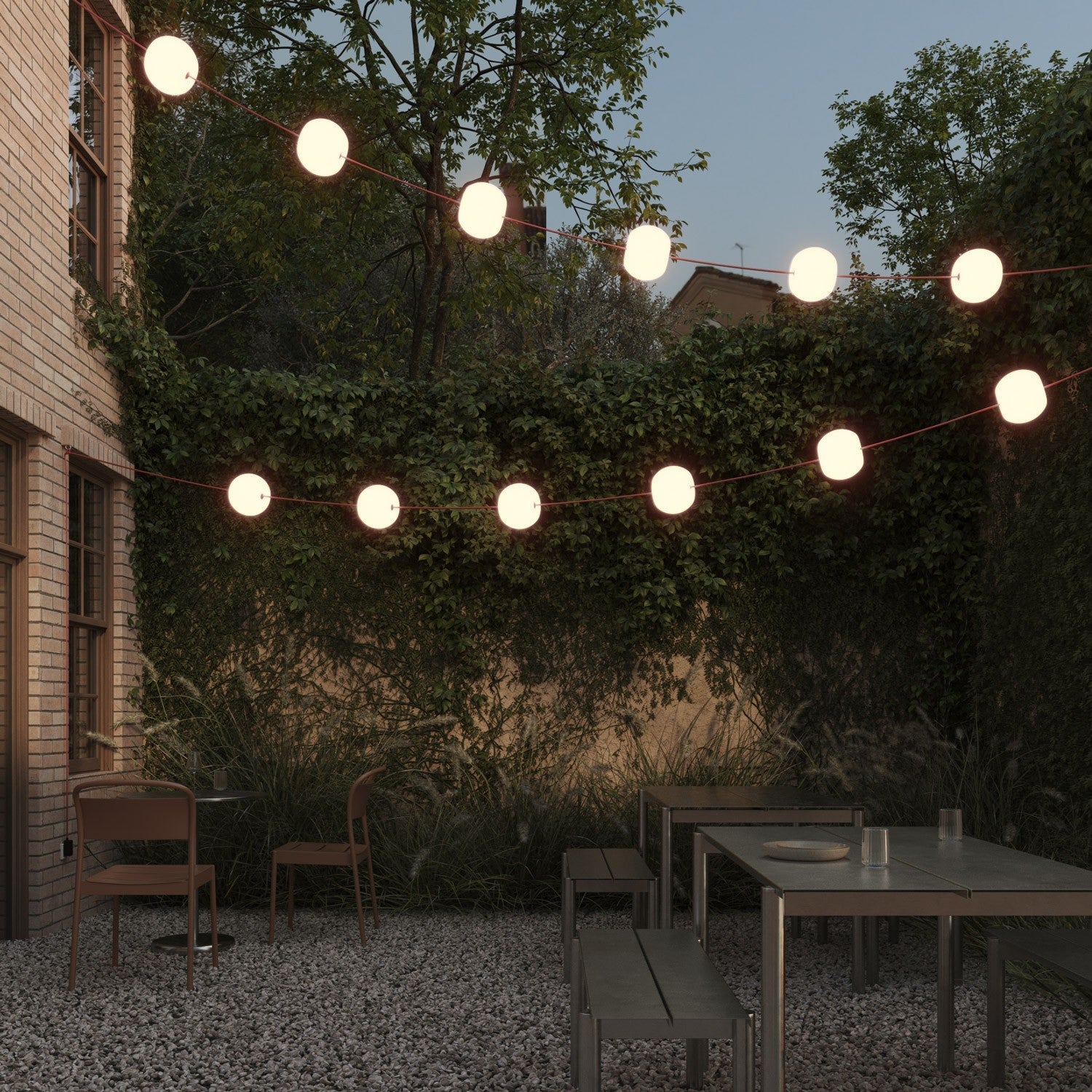 Outdoor 12-Light String Light for wet locations Starfish Red, Power supply with US plug - Marina12 Cherry