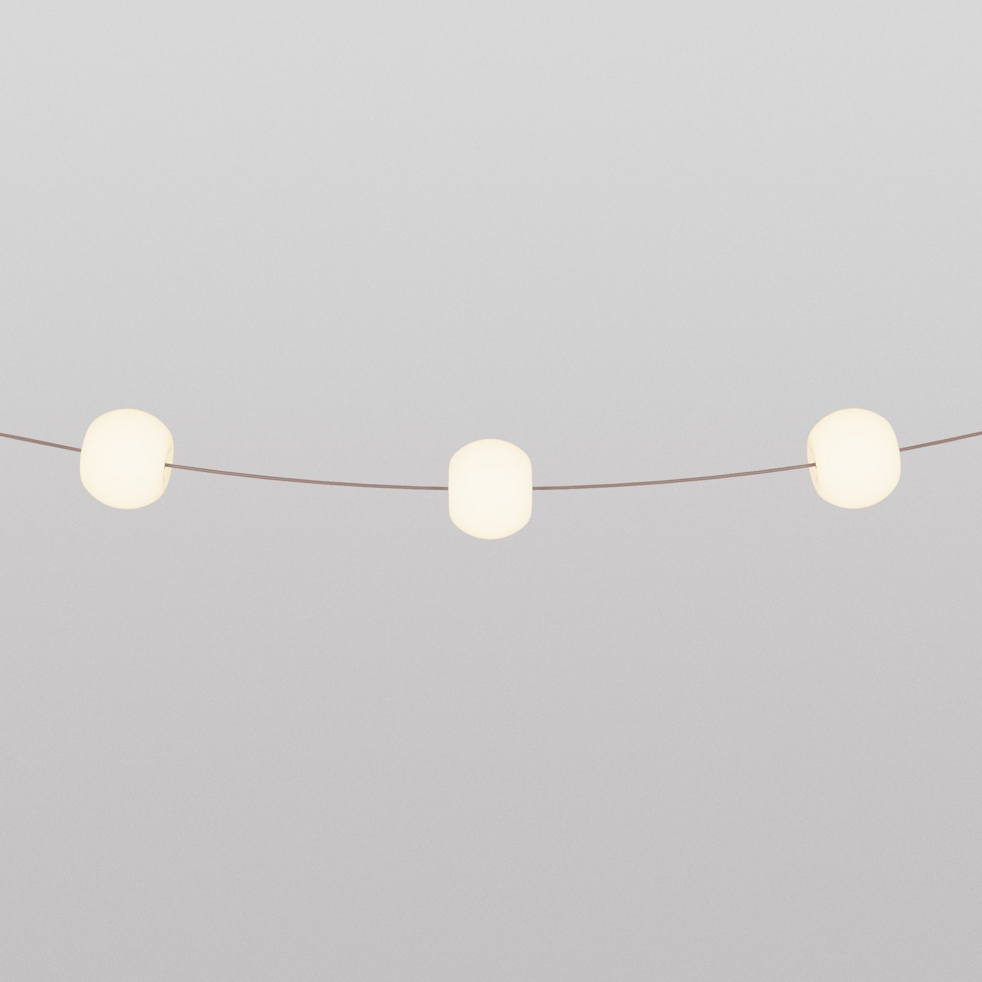 Outdoor 3-Light String Light for wet locations Desert Brown, Power supply with US plug - Marina3 Cherry 70 cm