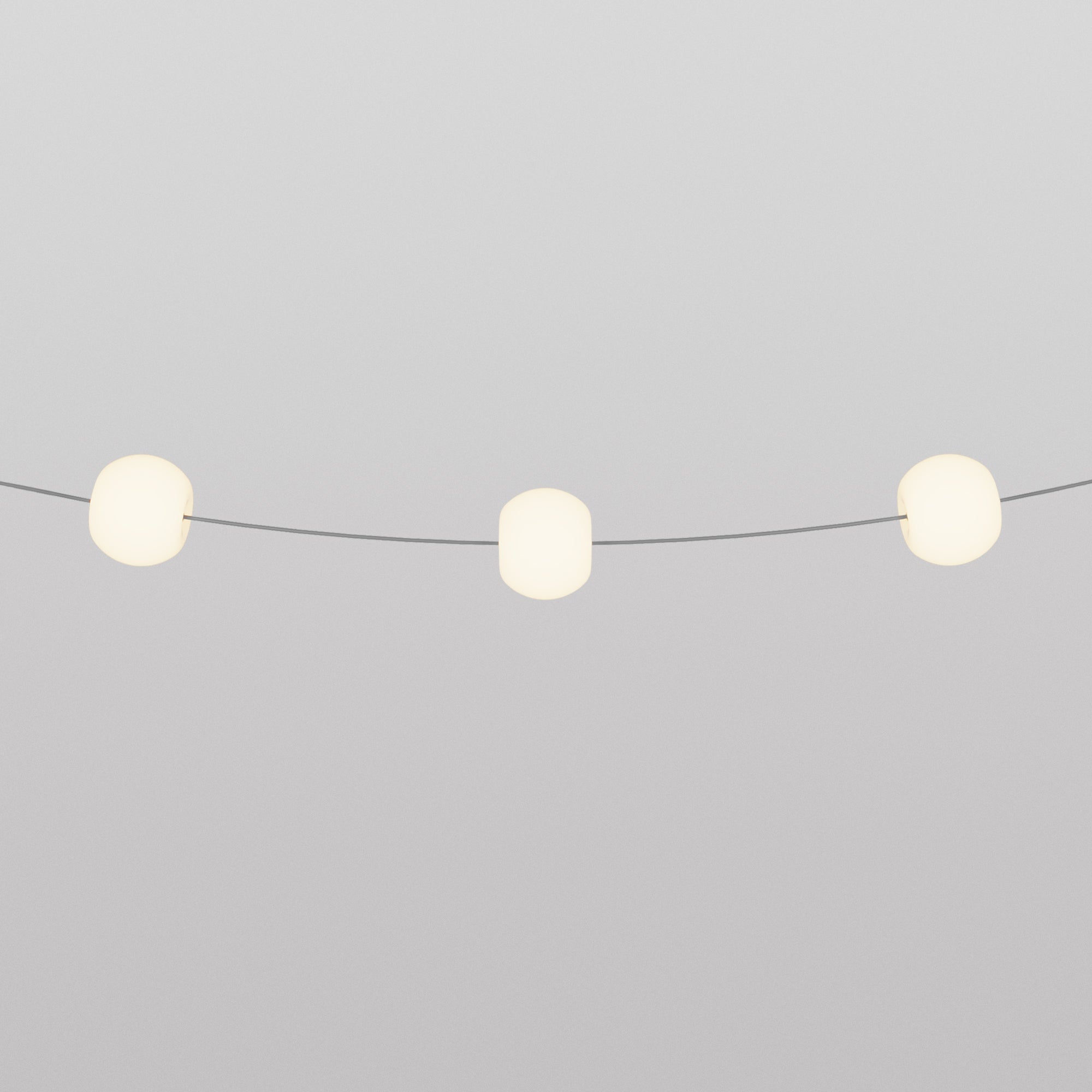 Outdoor 3-Light String Light for wet locations Gray, Power supply with US plug - Marina3 Cherry 70 cm