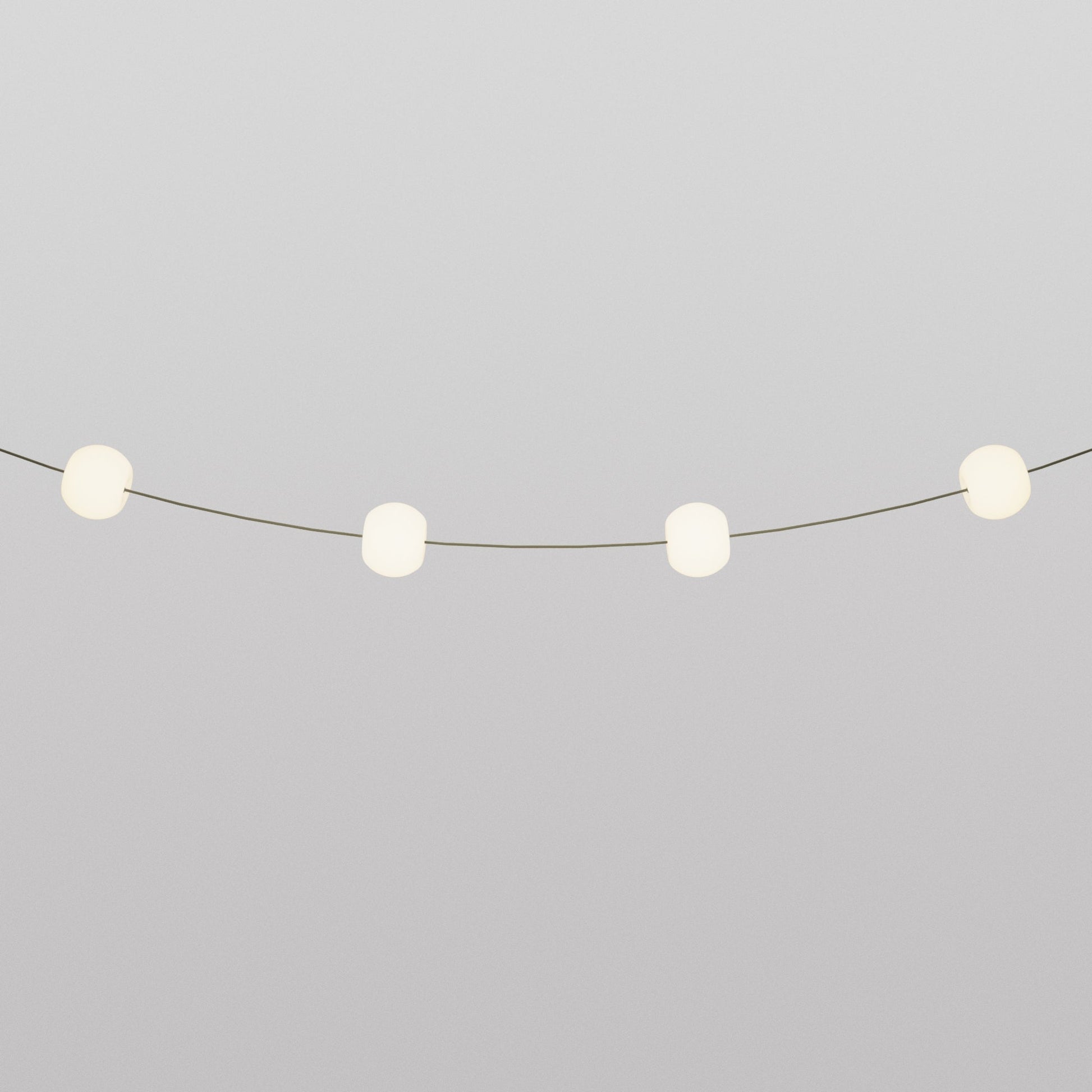 Outdoor 4-Light String Light for wet locations Olive Green, Power supply with US plug - Marina4 Cherry 70 cm