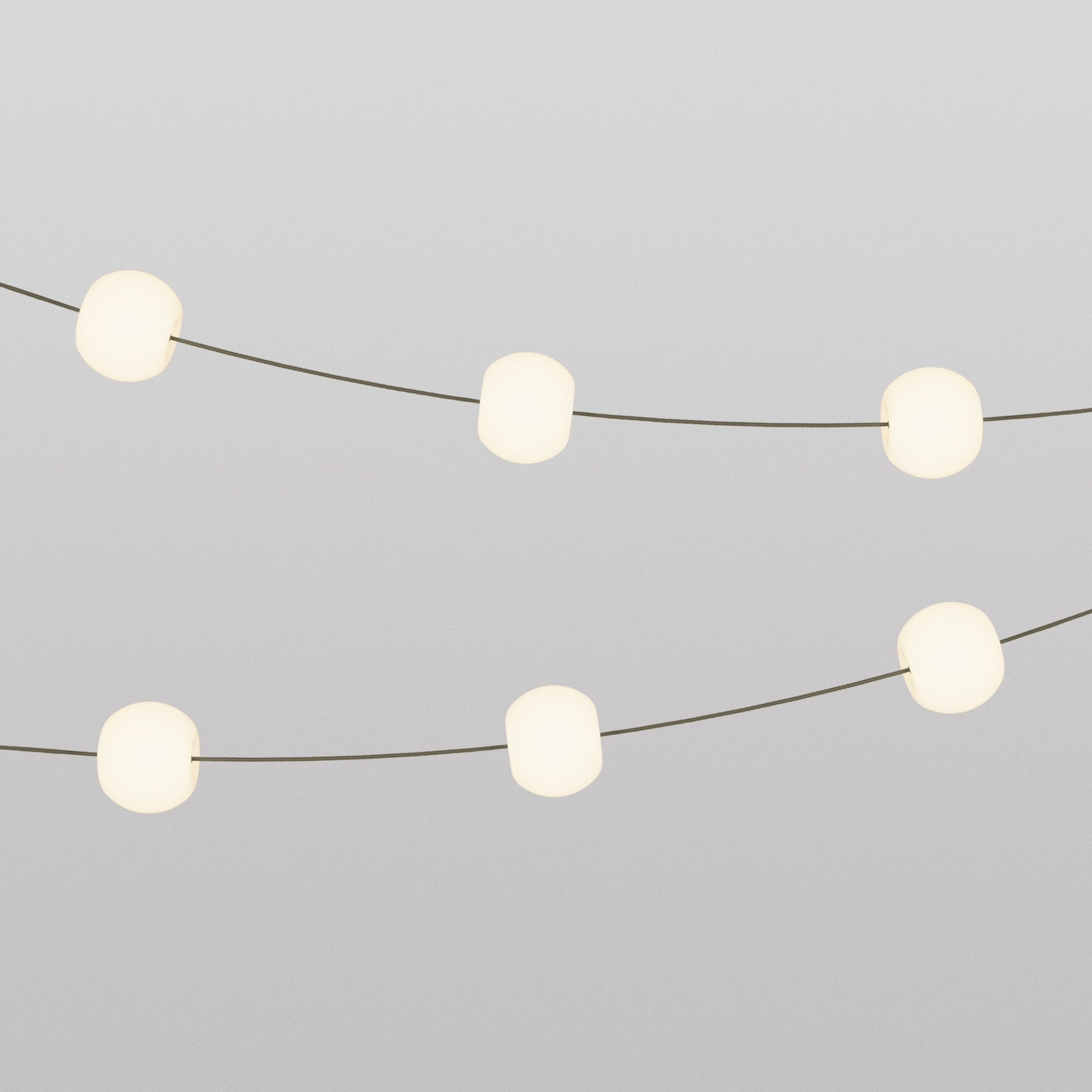 Outdoor 6-Light String Light for wet locations Olive Green, Power supply with US plug - Marina6 Cherry 70 cm