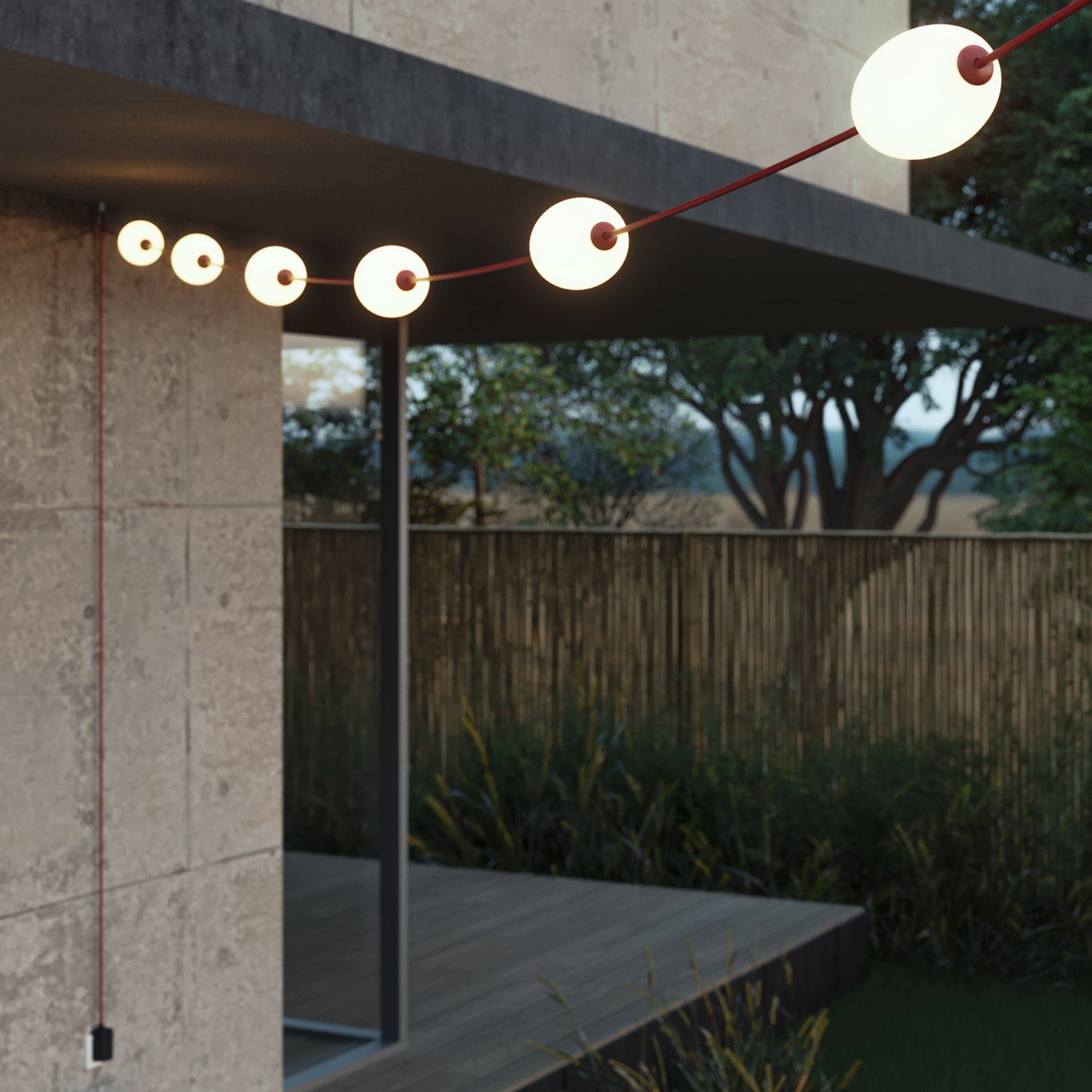 Outdoor 6-Light String Light for wet locations Starfish Red, Power supply with US plug - Marina6