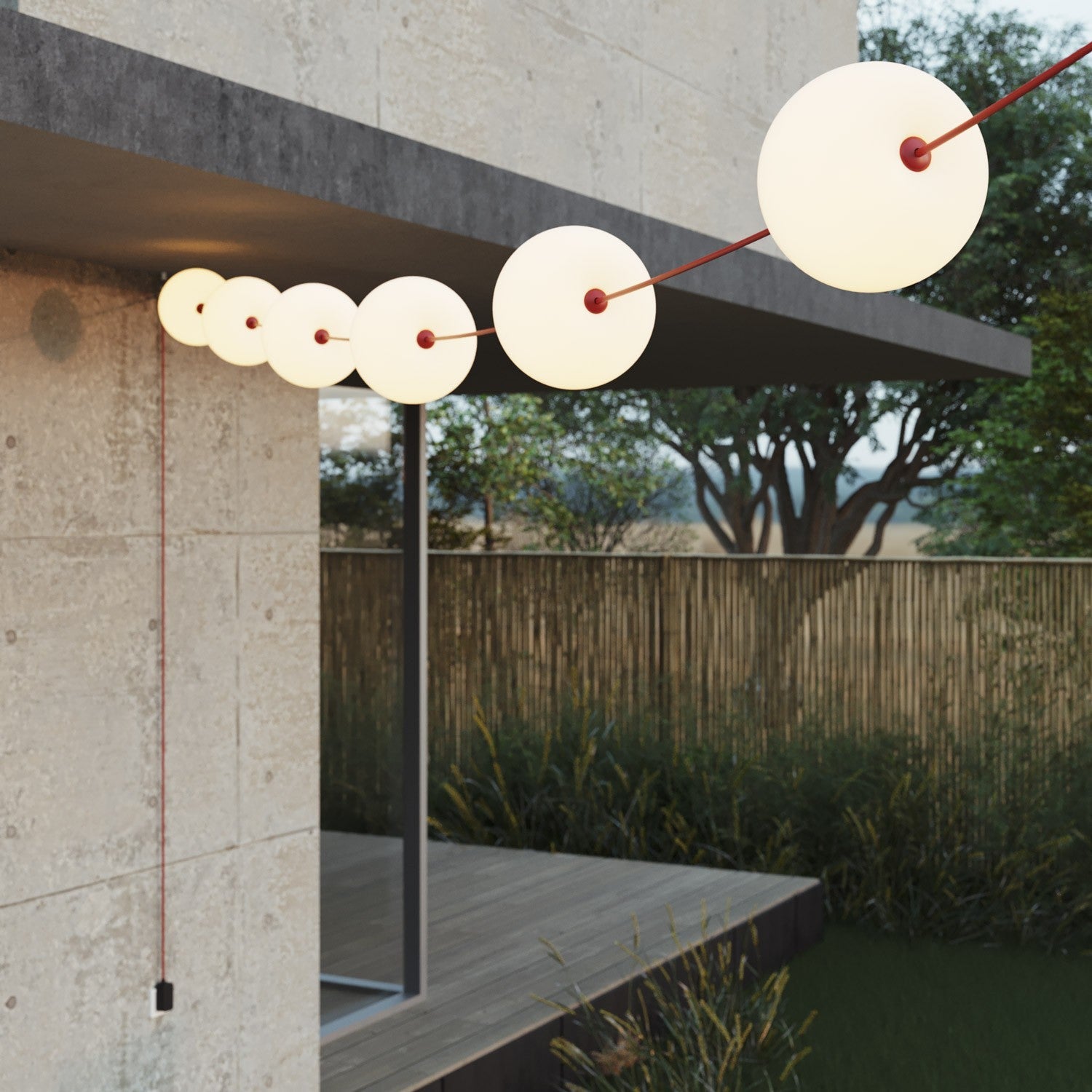 Outdoor 6-Light String Light for wet locations Starfish Red, Power supply with US plug - Marina6 Cherry