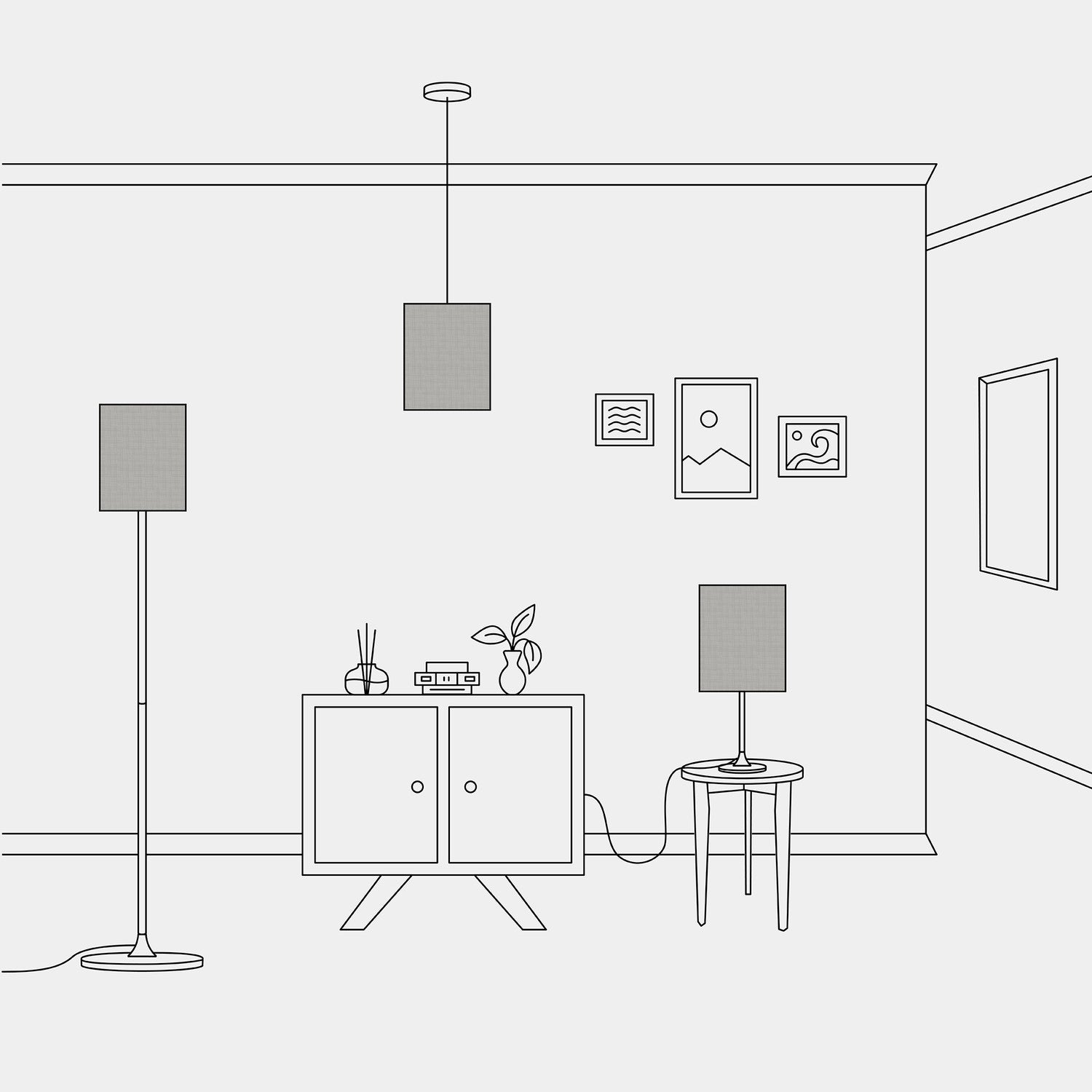 Paralume Cilindro M in tessuto con attacco E27 - Made in Italy - Camelot Grigio