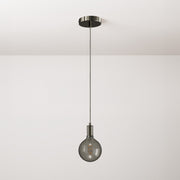 Pendant lamp with textile cable and metal details - Black pearl