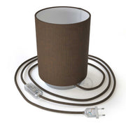 Posaluce metal base with Cilindro lampshade - Camelot Brown