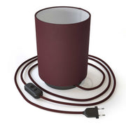 Posaluce metal base with Cilindro Lampshade - Teletta Bordeaux